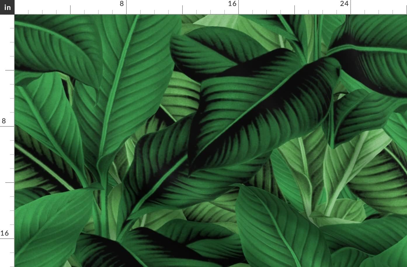 Spoonflower Fabric - Palm Jungle Green Island Botanical Leaves Tropical Classic Paradise Printed on Organic Cotton Sateen Fabric by The Yard - Sewing Quilting Apparel Home Decor