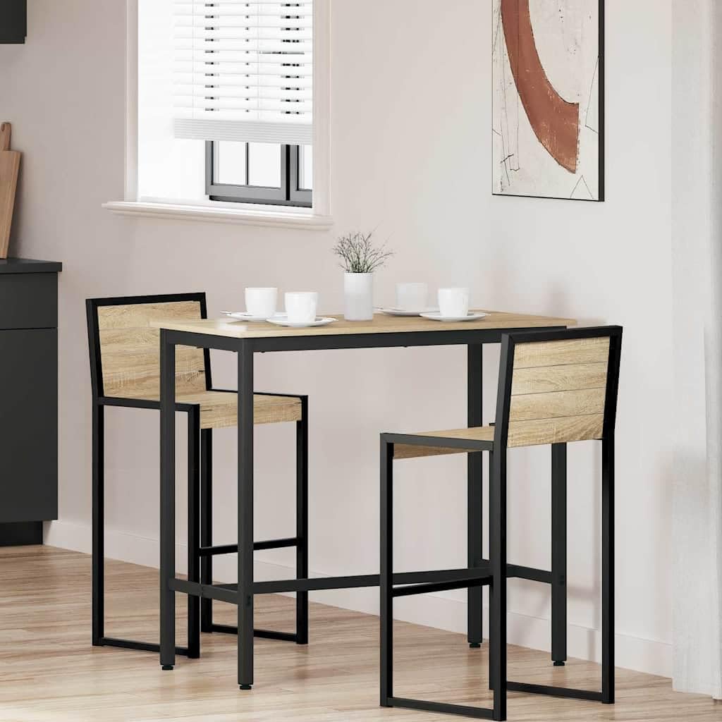 Table en chêne Sonoma réglable en hauteur avec cadre en acier moderne de bureau