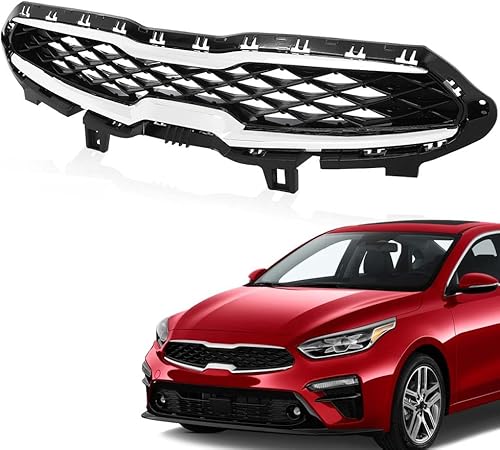 Miniatura 2 de G-PLUS Parrilla superior delantera con ribete cromado compatible con Kia Forte 2019 2020 86350M7010 86350M6000