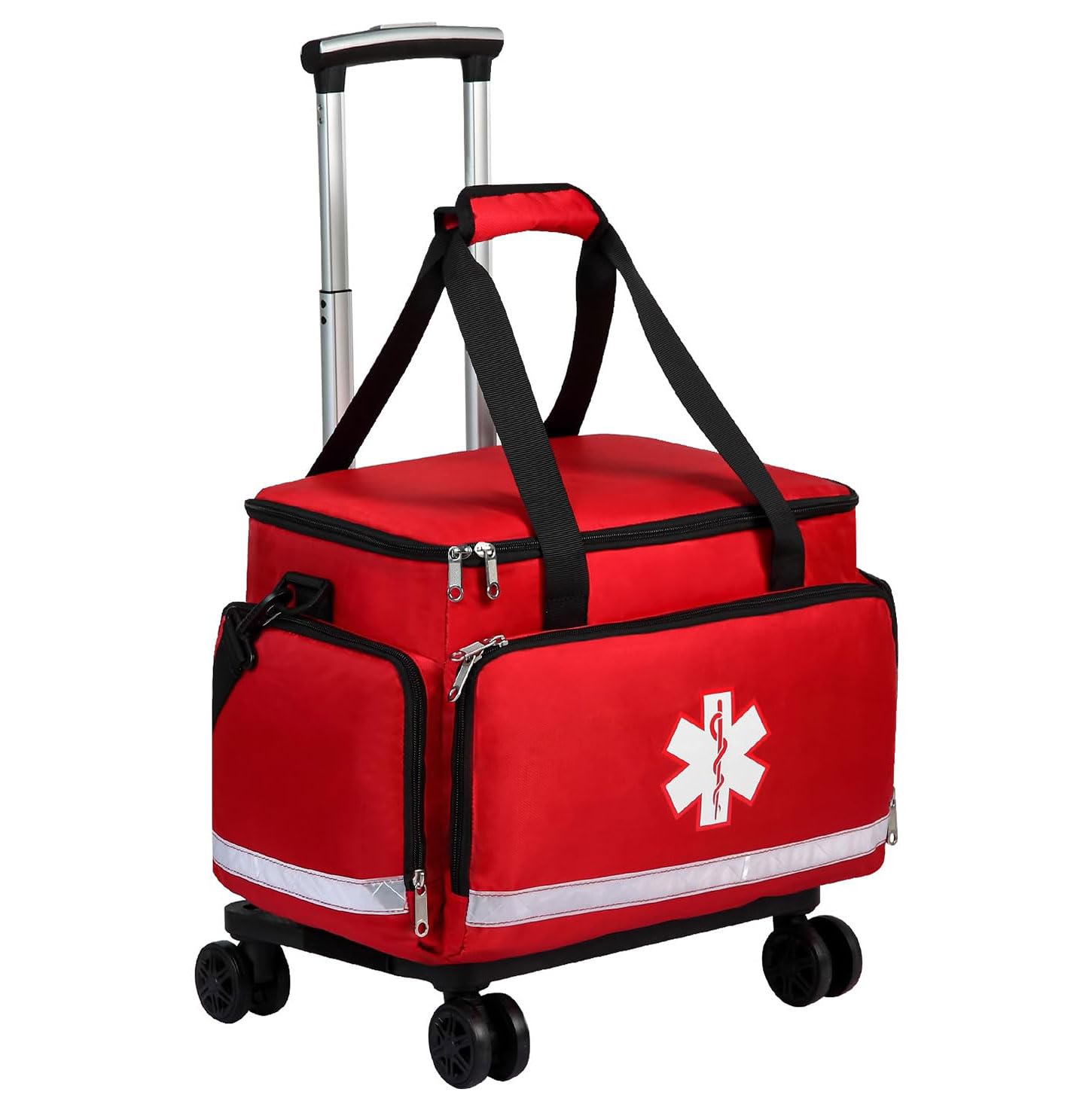 Medizinische Tasche mit Rollroller, Trolley, für Krankenschwestern, EMT CNA RN, leer, für Erste-Hilfe-Hilfe, Zuhause, Gesundheitswesen, Krankenpflege, Studenten, Rolltasche, Handgepäck, Rollen, Arzt