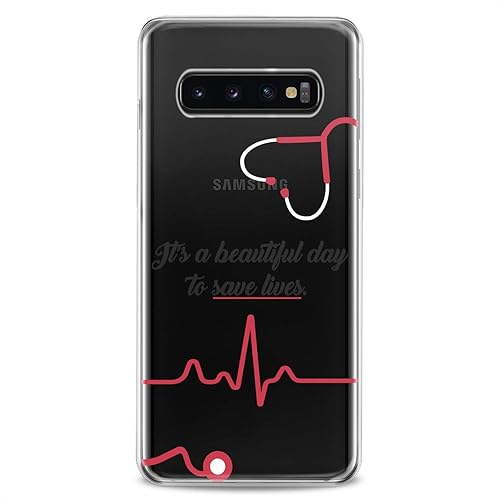 Miniatura 3 de Cavka Funda de TPU compatible con Samsung A91, A70, A52, A51, A50, A20, A11, A12, A13, A03s, A02s, cita de enfermera, médica, rojo, lindo corazón,
