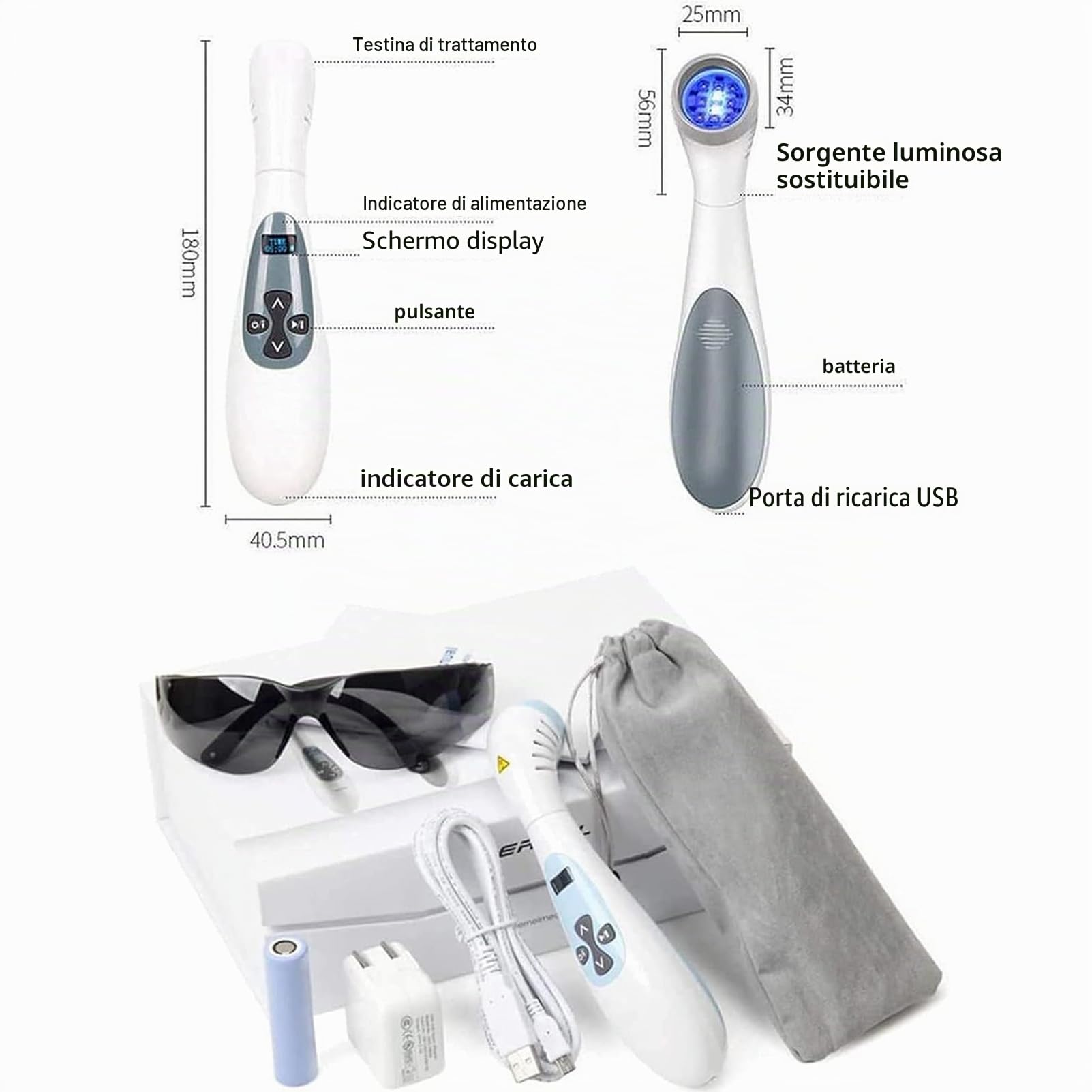 Lampada per Fototerapia UVB, Lampada per Fototerapia a Luce UVB a Banda Stretta da 308 NM con Controllo Timer Digitale LCD, per Disturbi della Pelle, Corpo E Cuoio Capelluto
