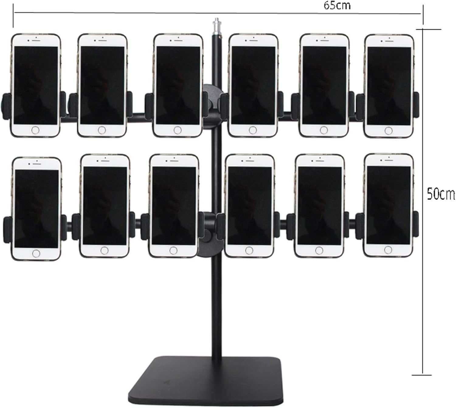 Multiple Cell Phone Holders, Mobile Phone Holder Group Control ，for Live Streaming, Retail, Gaming, Studio(6+6slots)