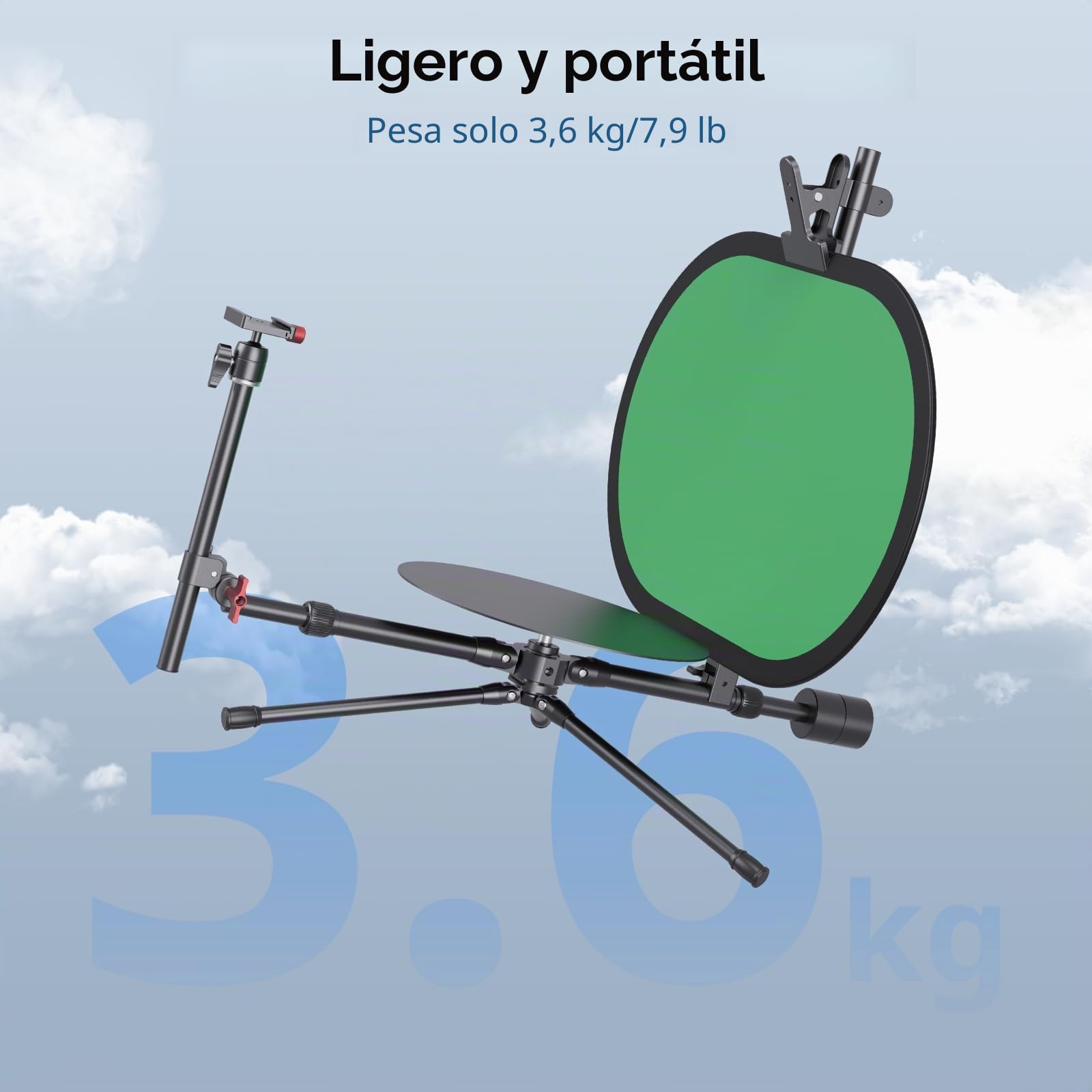 SMALLRIG Plataforma Giratoria para Fotografía de 360° de 12" Profesional, ángulo de Disparo Ajustable, Plataforma Giratoria de Video Portátil, con Placa QR para Arca - 4807