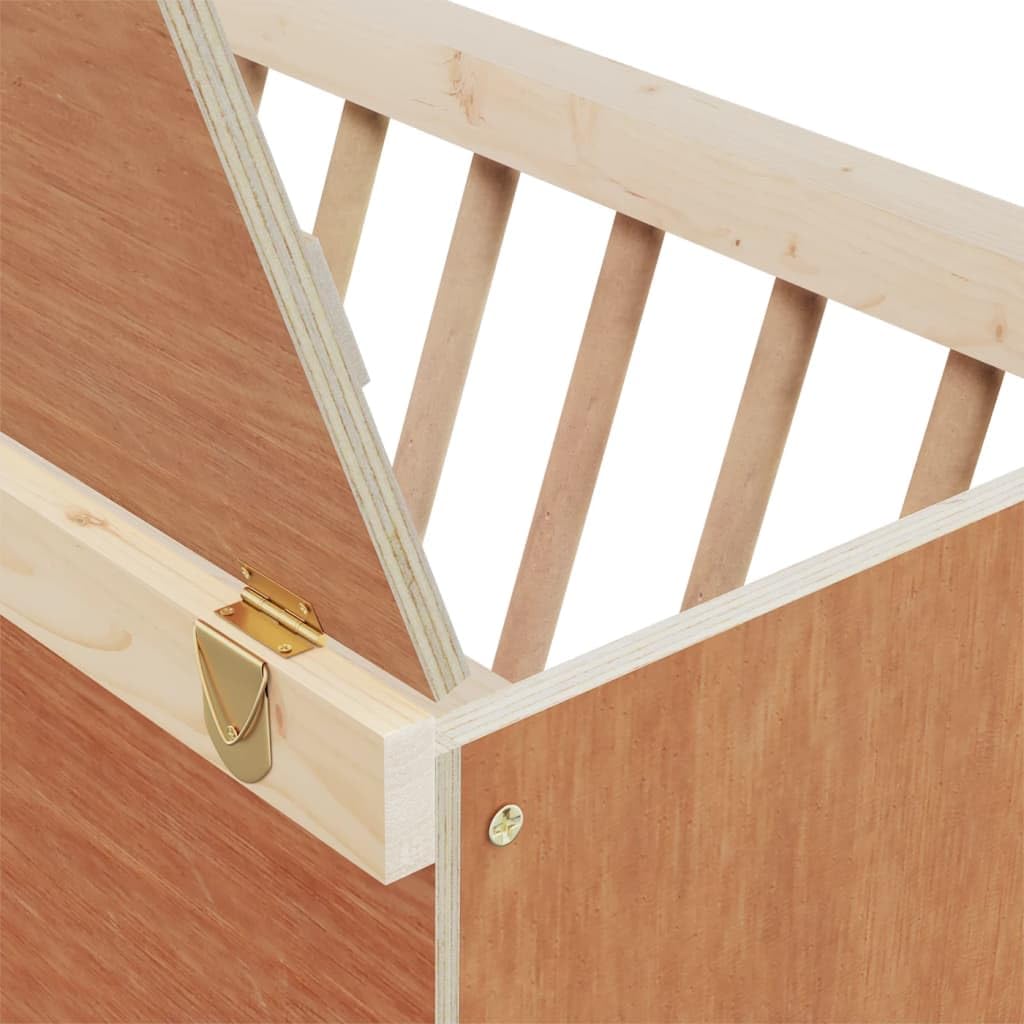Comedero para conejos de madera maciza de abeto, 37 x 18,5 x 23 cm, comedero para animales pequeños como conejillos de indias, chinchillas, con fijación a la pared y práctico cuenco para heno
