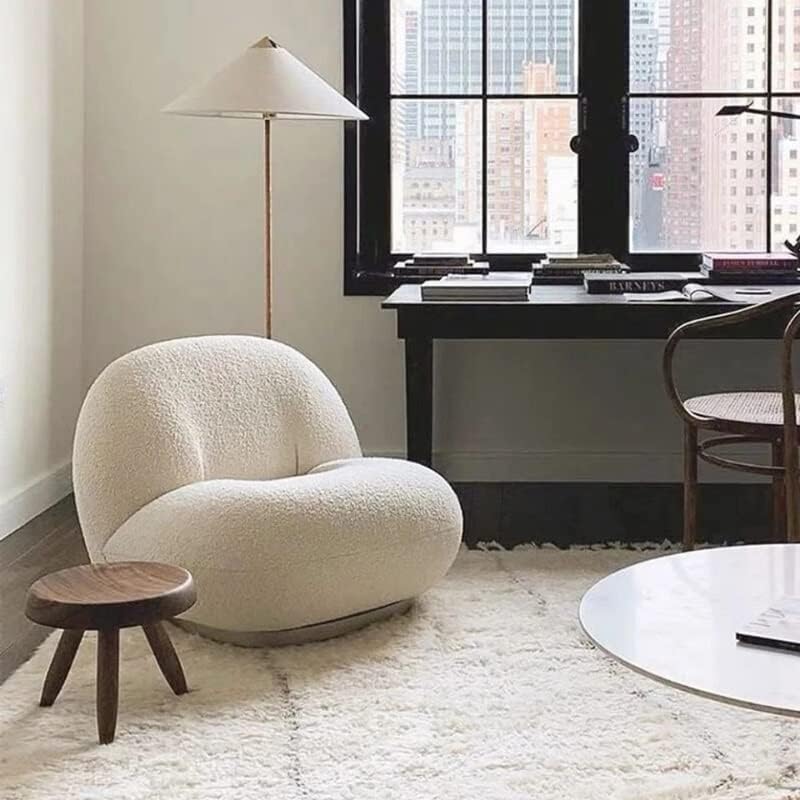 Lamb Velvet Solo Sofa White Fat Lazy Living Room image 4