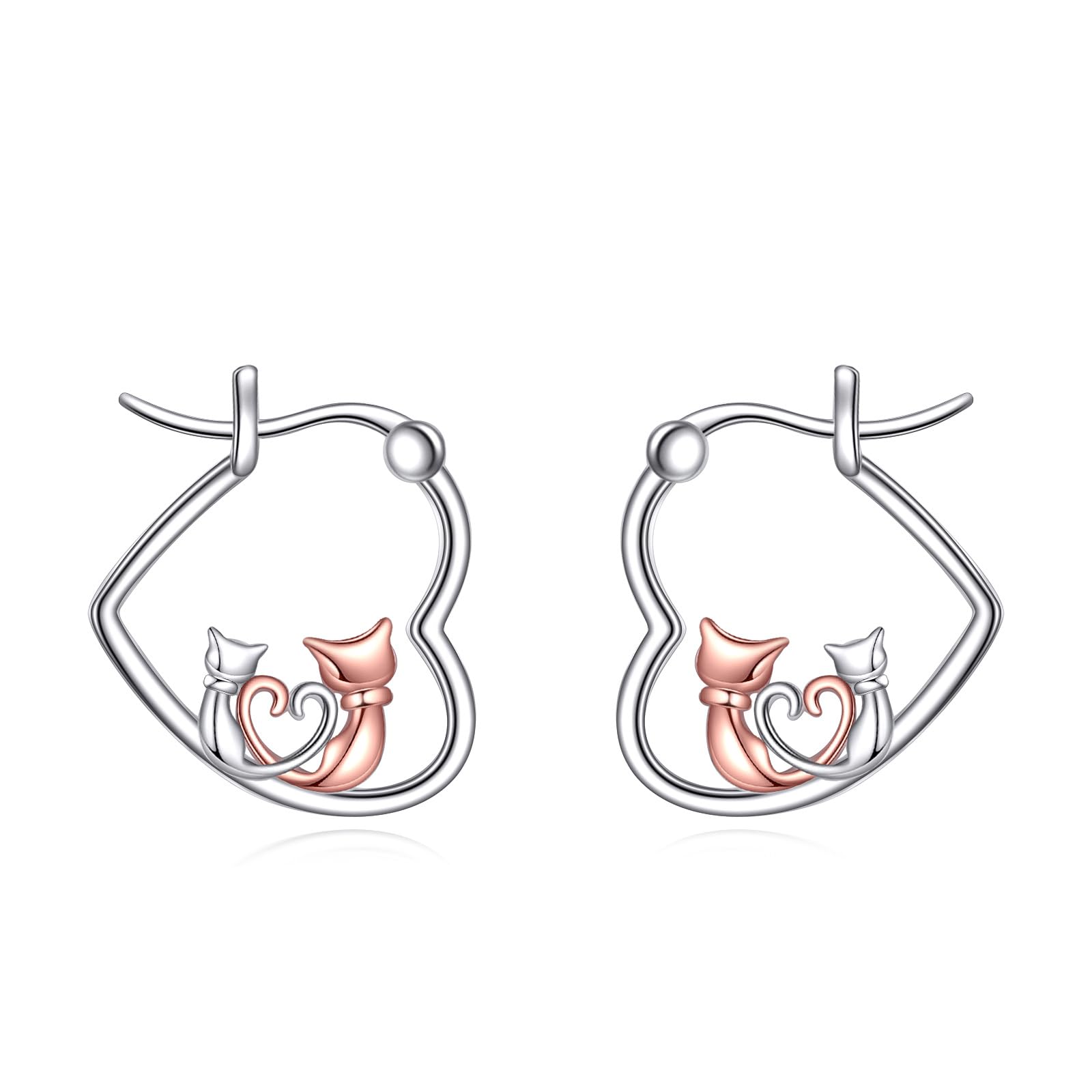 AXELUNA Animal Earrings Sterling Silver Mom and Daughter Earrings Heart Jewelry Gift for Women Mother