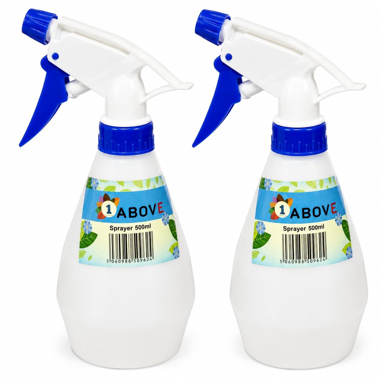 1Above White 2 X 500Ml Spray Bottles - Refillable Trigger Spray Bottles