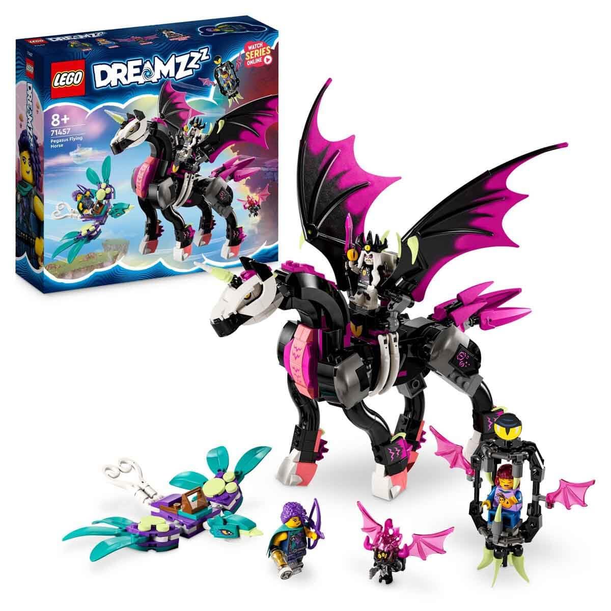 Lego 71457 DREAMZzz Pegasus, The Flying Horse, Build A Fantastic Creature 2 Ways with Zoey, Nova and The Nightmare King Minifigures TV Series, Animal