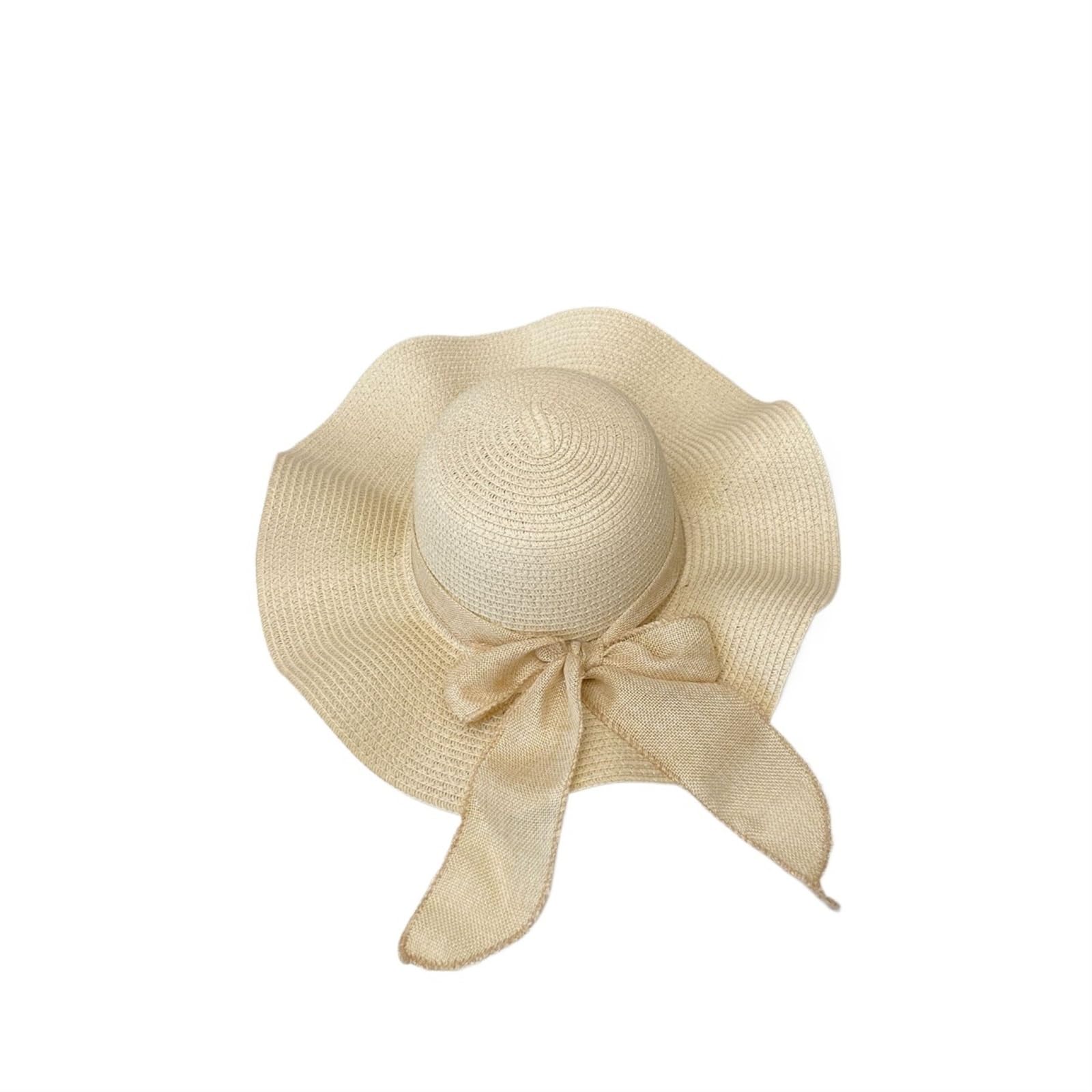 Cappello di Paglia Cappello Estivo Da Donna Pieghevole In Pizzo Con Finiture In Paglia Viaggio All'aperto A Tesa Larga Casual Cappelli A Secchiello Spiaggia For Protezione Solare