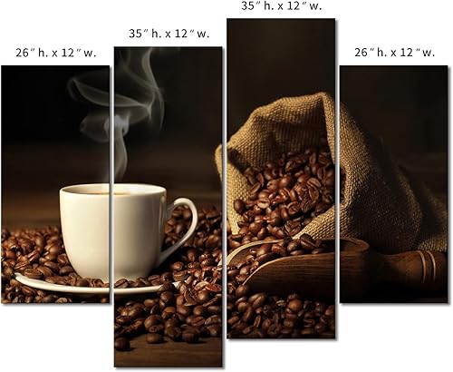 Miniatura 7 de Arte de pared de café marrón - Pintura de la tienda de café en lienzo - Decoración para el hogar y regalo