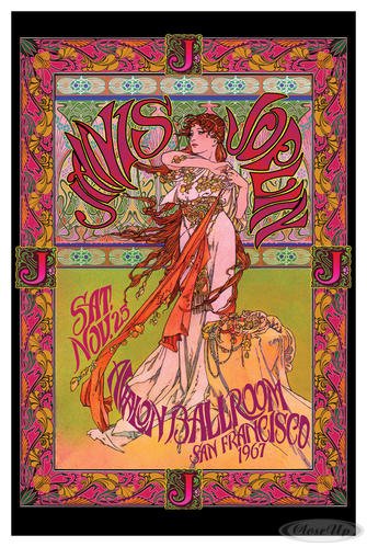 Affiche Janis Joplin San Francisco 1967 grand format poster Bob Masse 61x91.5