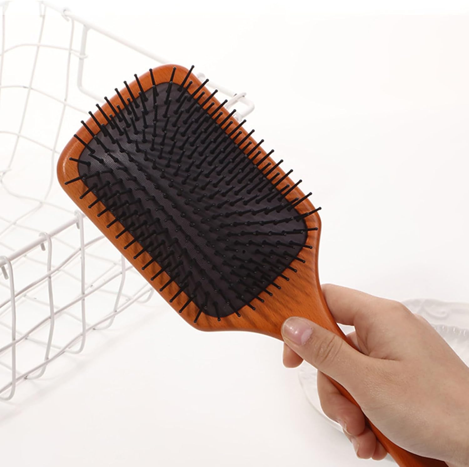 VOVKUNYU 木製パドルヘアブラシ – ヘアブラシ 頭皮や髪にやさしい