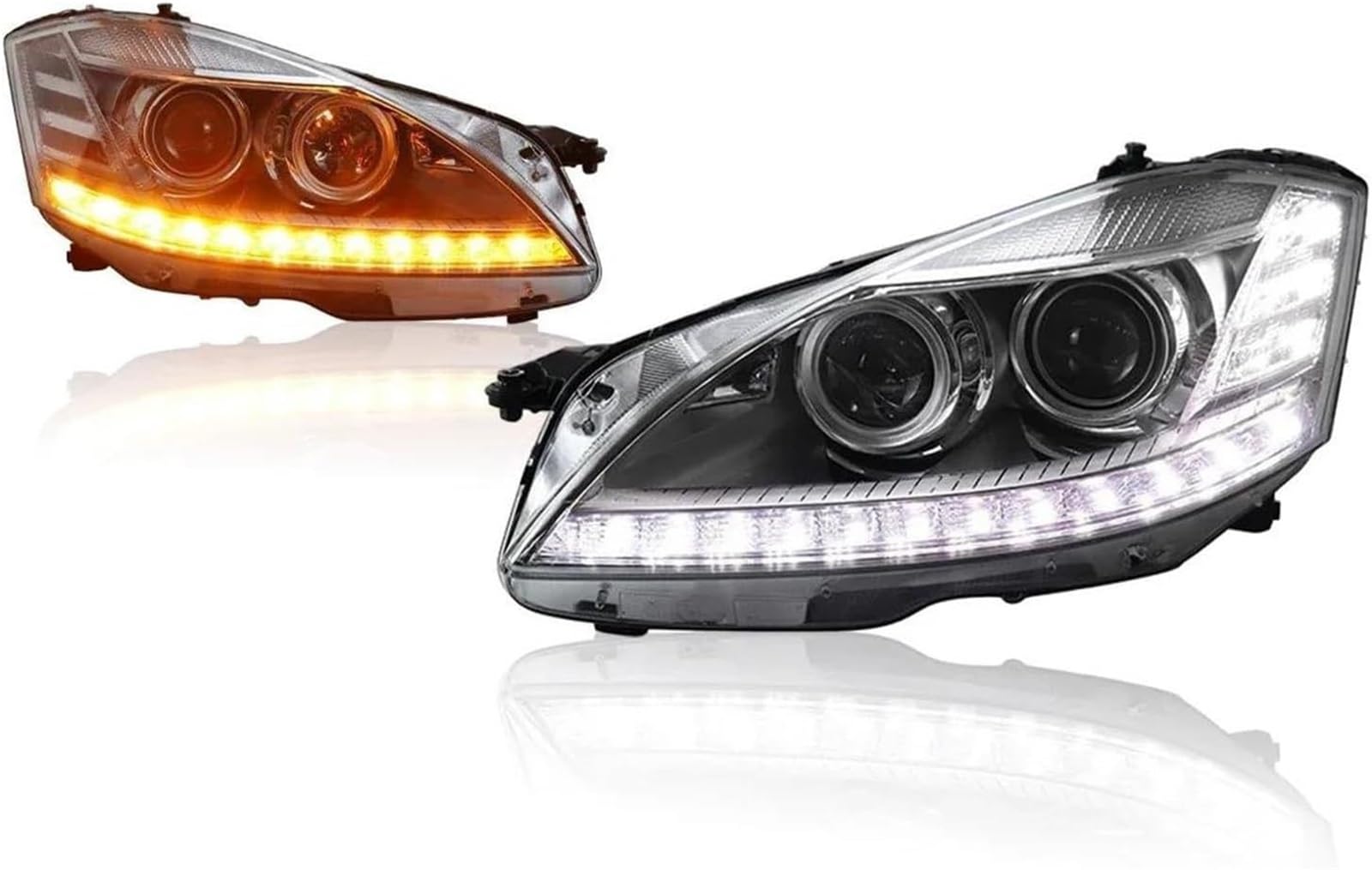 Fari dell'auto Per Mercedes Per Classe S W221 2006-2009 Fari auto Lampade Luci diurne Indicatori di direzione dinamici