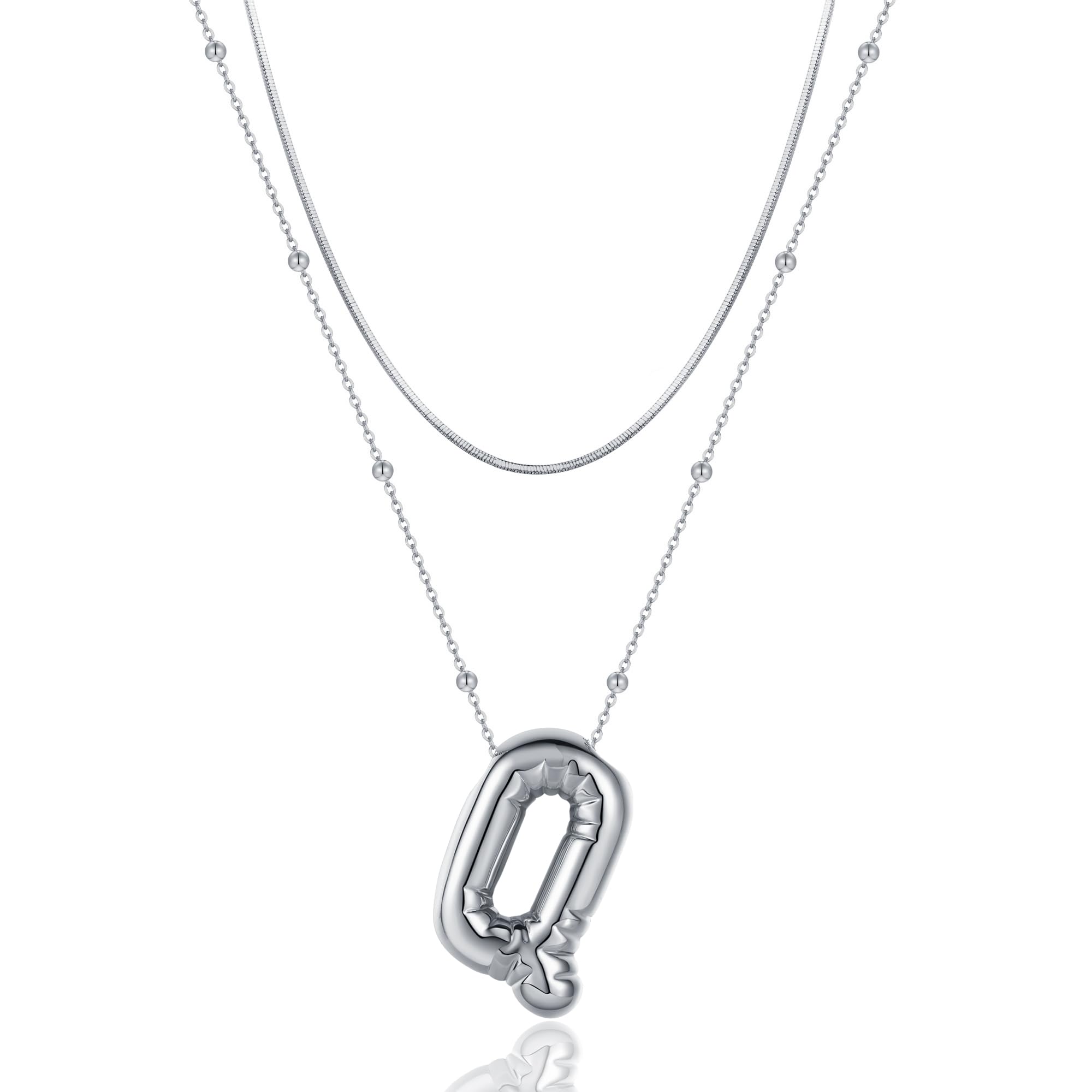 MOCHAMIK Zierliche Ballon-Buchstaben-Halskette für Frauen und Mädchen – personalisierter Schmuck mit goldenen Initialen