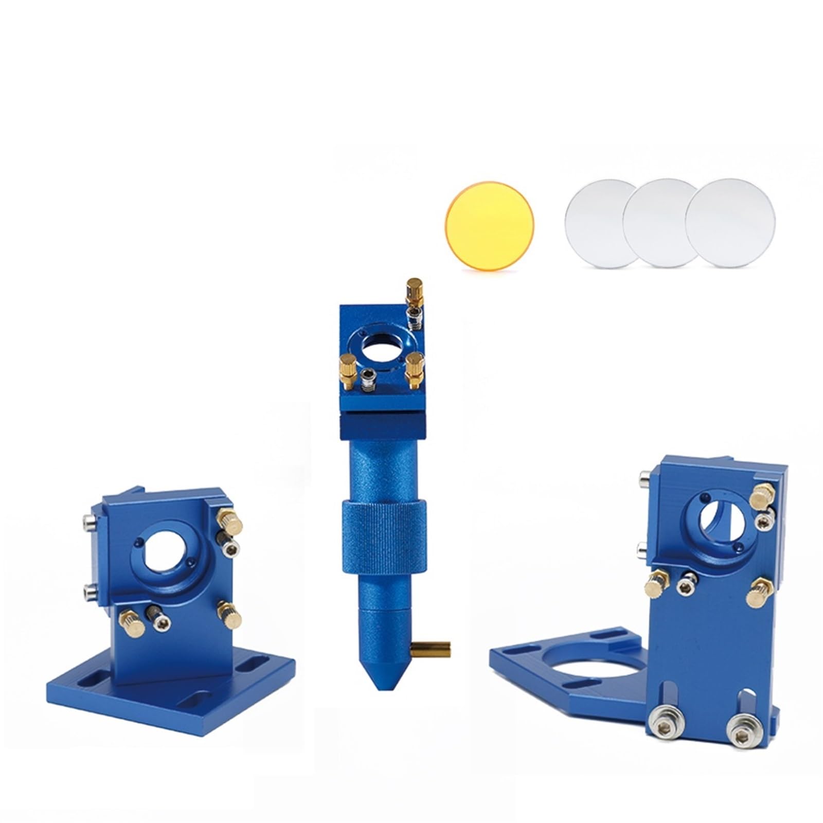 CO2 Laser Head K Series Blue Golden Set with Lens Mirror 12/18/20mm for 2030 4060 K40 Laser Engraving Cutting Machine(Set A1 D12 F25.4)