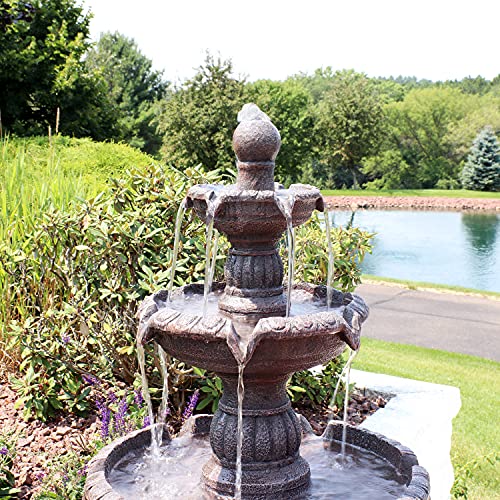 Sunnydaze 73644-FC Mediterranean 49-Inch 4-Tiered Outdoor Water Fountain thumb #4