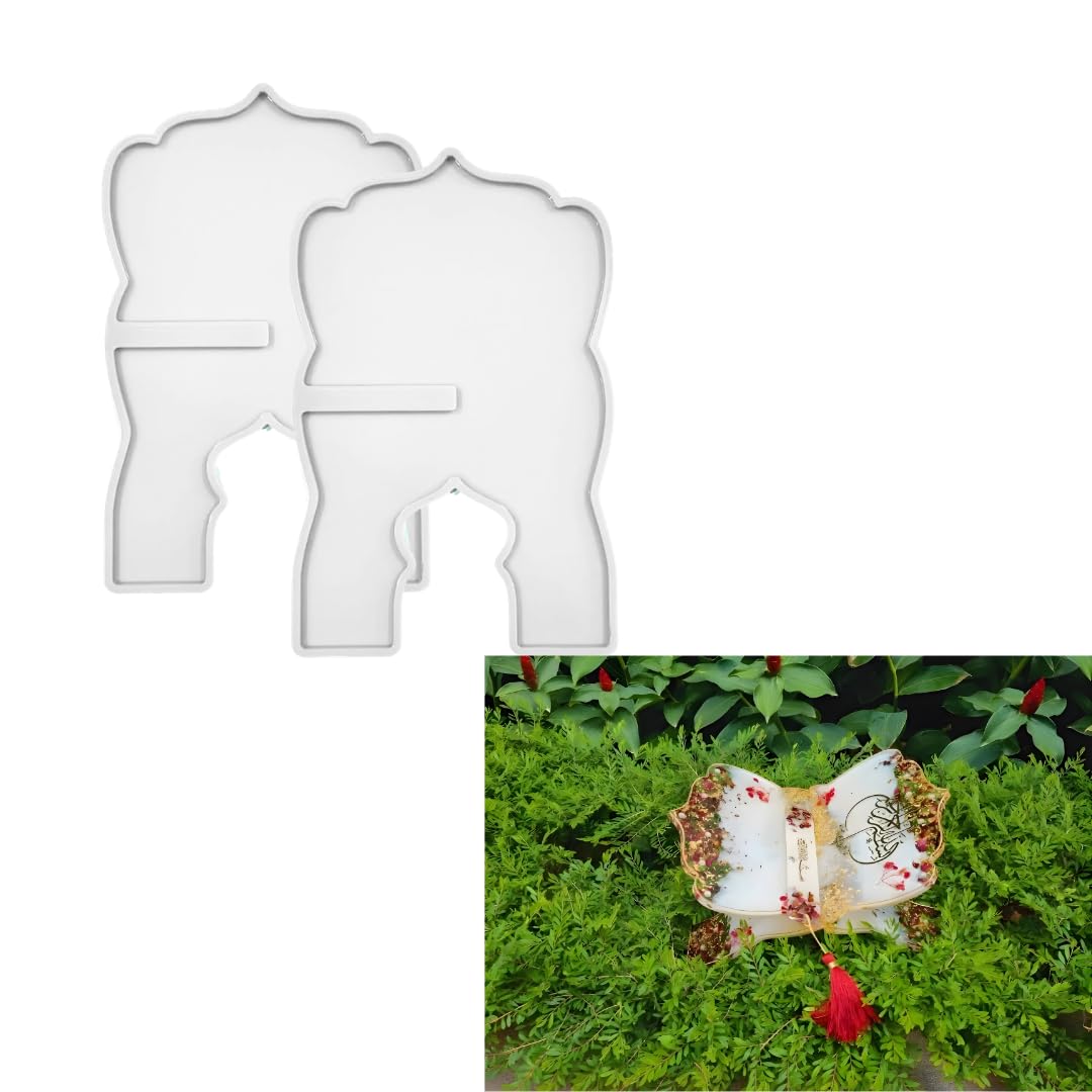 Rehal Arch Design Book Stand Holder Silicone Epoxy Resin Book Stand Mould Quran Stand Foldable Wooden Design DIY Casting Mould for Resin Art Craft Home Decor - Set of 2