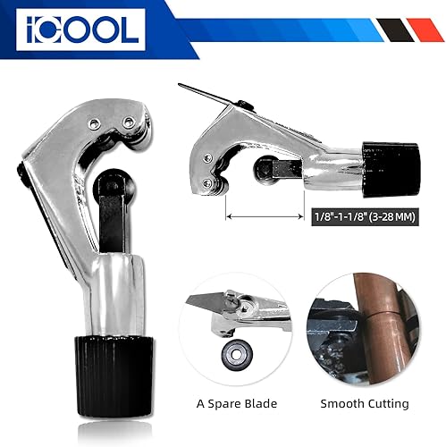 Miniatura 7 de ICOOL Kit de doblador de tubos herramienta manual de 1/4 a 7/8 pulgadas para mantenimiento del sistema de refrigeración HVAC de aluminio de cobre