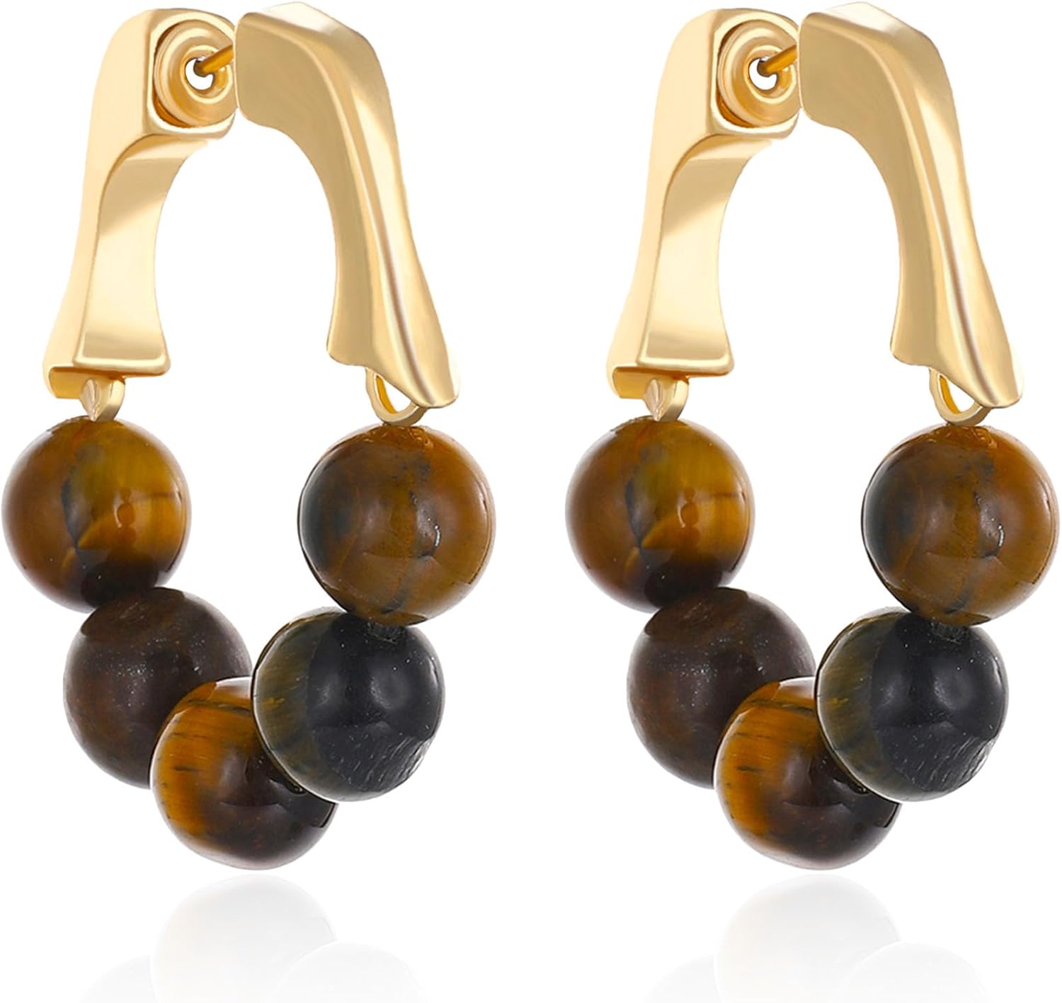 Boho Beaded Hoop Earrings for Women Bohemian Bead Mixed Color Huggie Earrings for Women