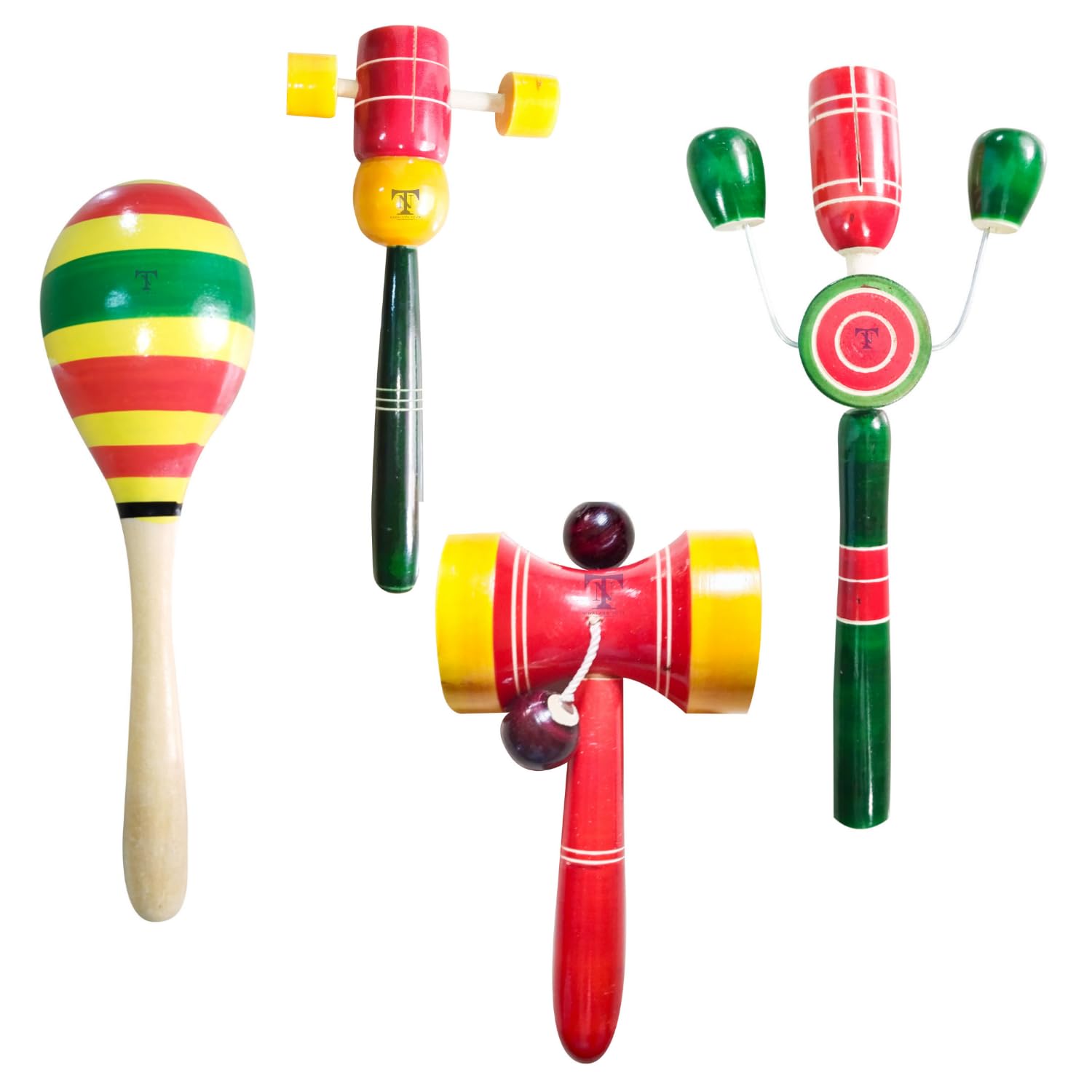 Colourful Wooden Baby Rattle Toy - Hand Crafted Rattle Set for Kids - Musical Toy for Newly Born (Pack of 4) TIK TIK Small, damaru Rattle, face TIK tok Rattle, Egg Rattle (Colour May Vary) (B0BD58RDD1) Amazon Price History, Amazon Price Tracker