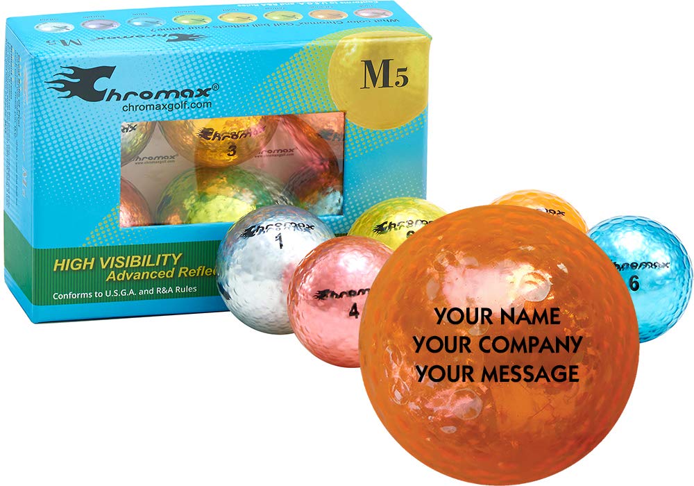 Chromax Metallic Mixed Color Personalized M5 Golf Balls - 6-Pack