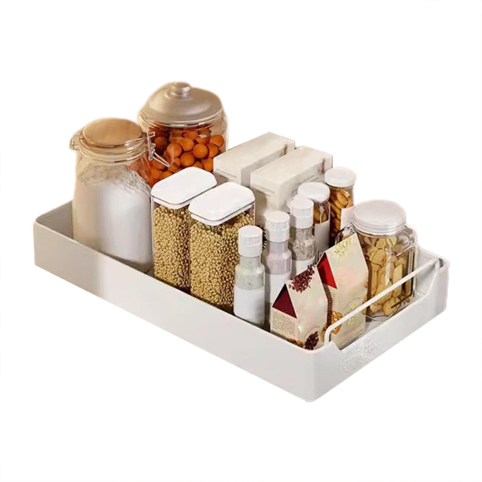 HIYAA Uitschuifbaar dienblad, voor lade, bestekopslag, lade-organizer voor de keuken, kunststof opberghouder voor bestek, lepels, vorken enz., zwart, 2 stuks