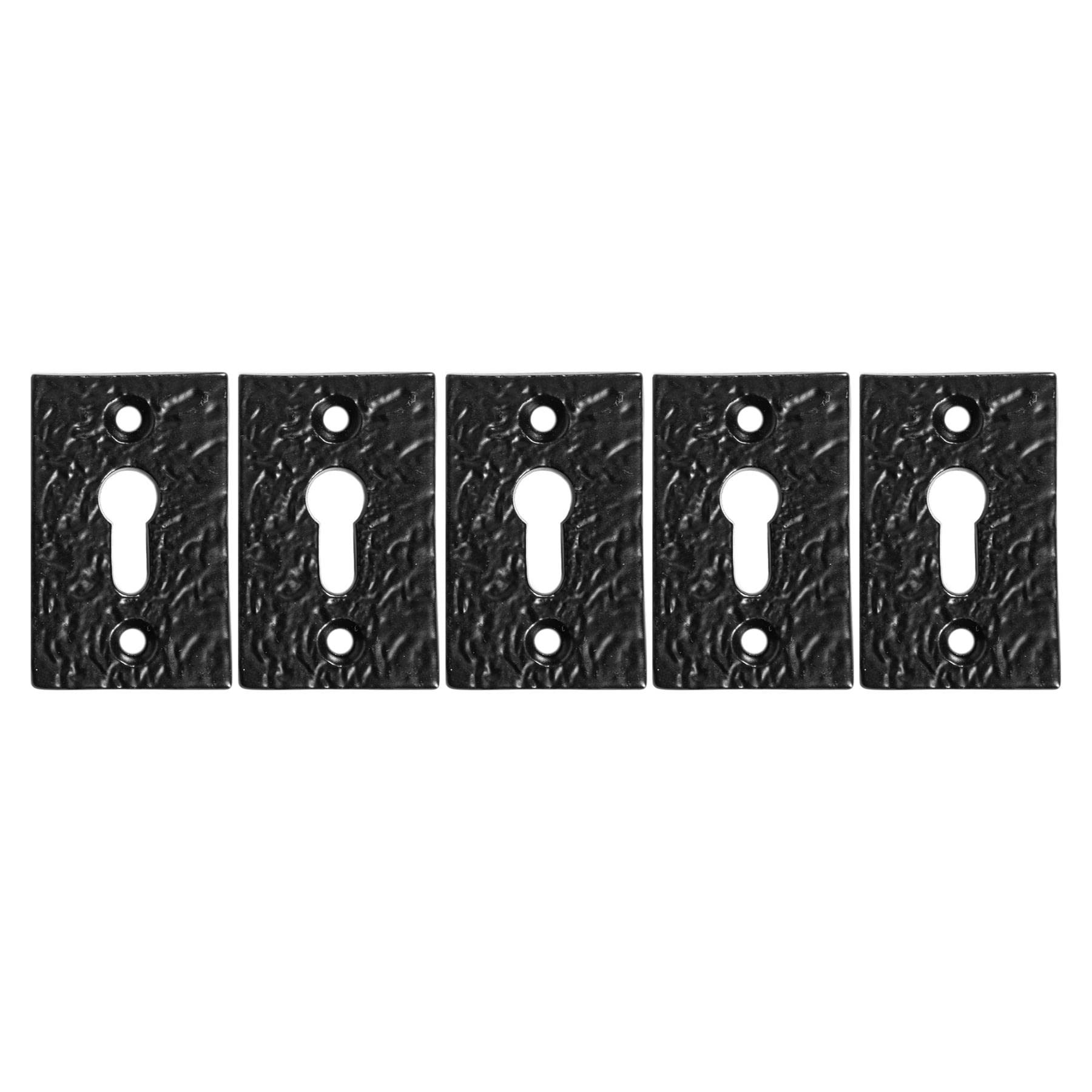 Hammer and Tongs - Rectangular Escutcheon Plate - W30mm x H50mm - Black - Pack of 5