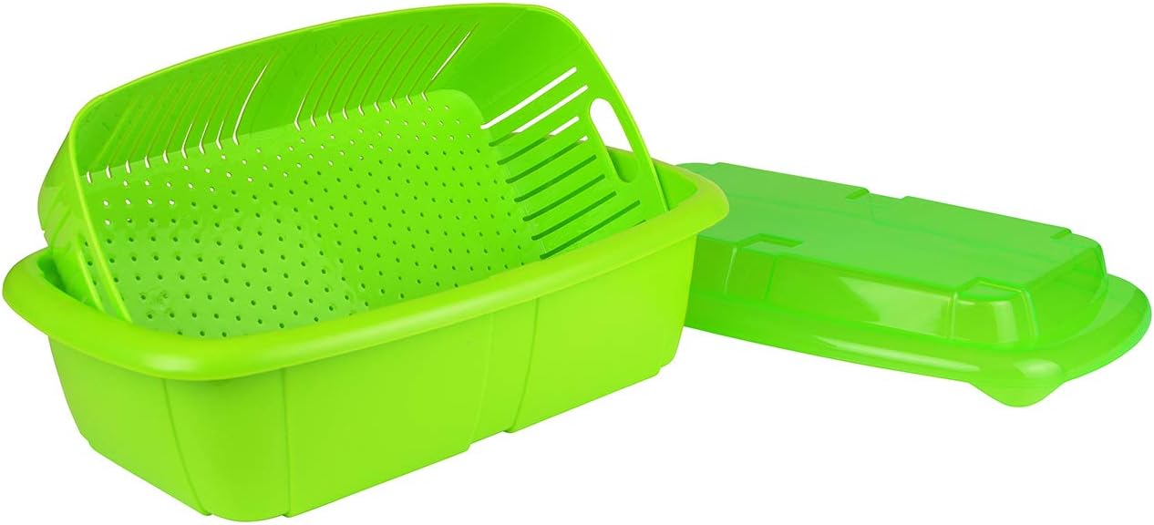 3-in-1 Fruit Saver Basket, Colander and Container, 2 Quarts, Green