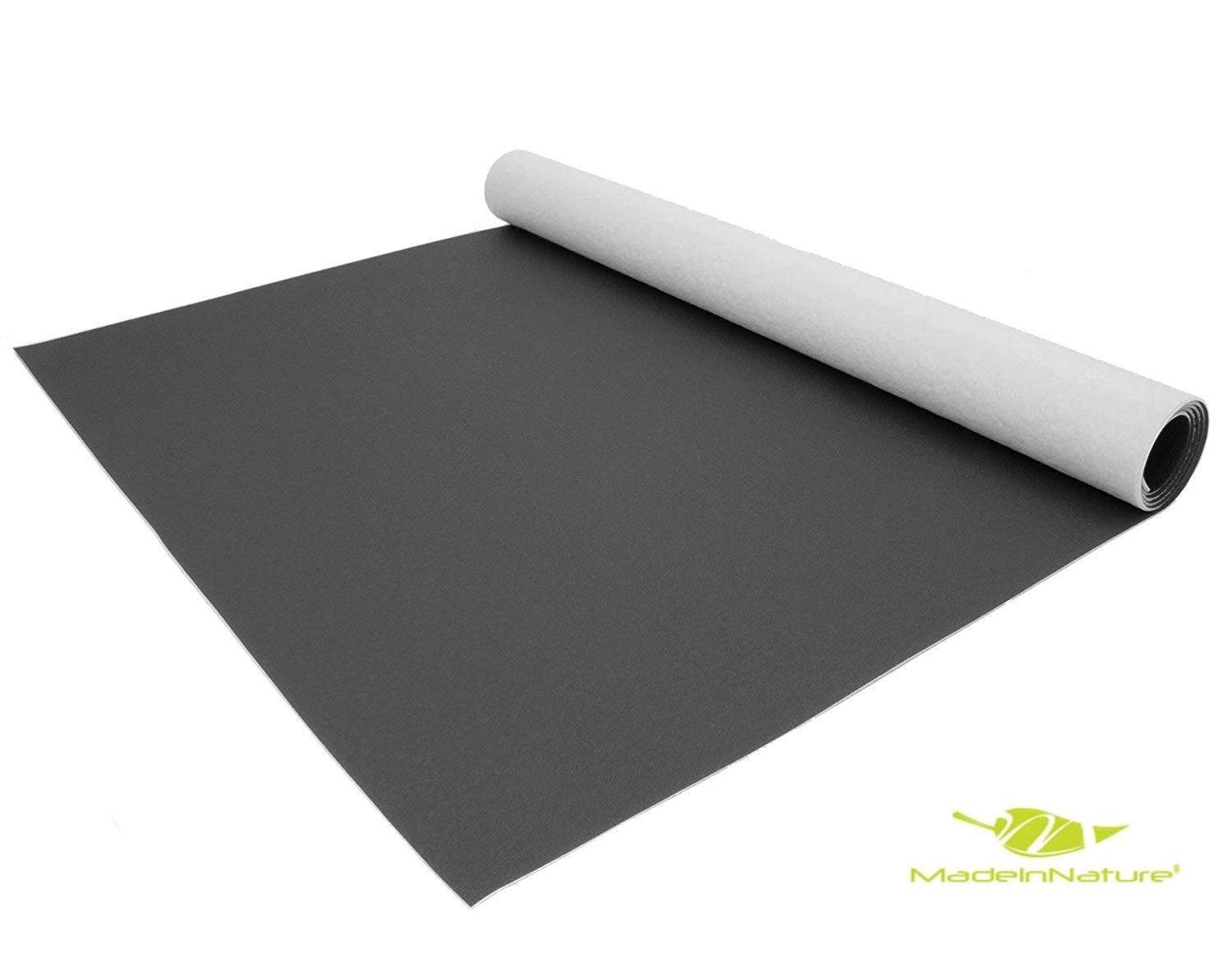 MadeInNature Bodenbelag aus PVC / Teppich für Innenräume/Boden aus rutschfestem Vinyl, klein und groß (Anthrazit, 2 x 1,5 m)