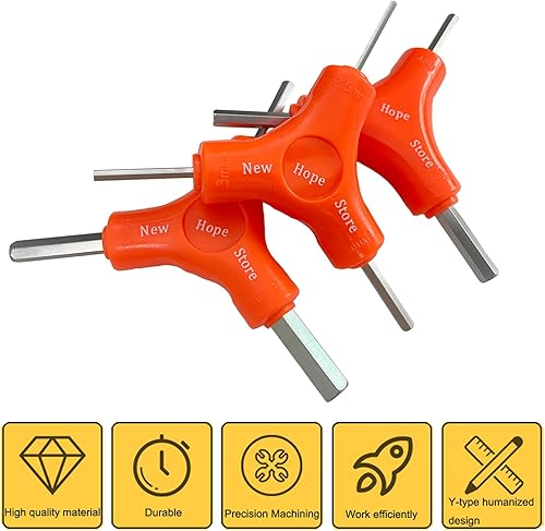 Miniatura 5 de Juego de llaves hexagonales de bicicleta de 3 vías, llave Allen Y, herramienta de mantenimiento multifuncional de ciclismo, llave dinamométrica