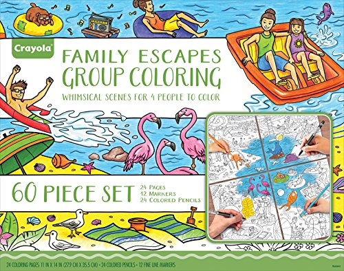 Crayola Family Escapes Group Coloring Kit, Family Art Project, Adult Coloring, Gift