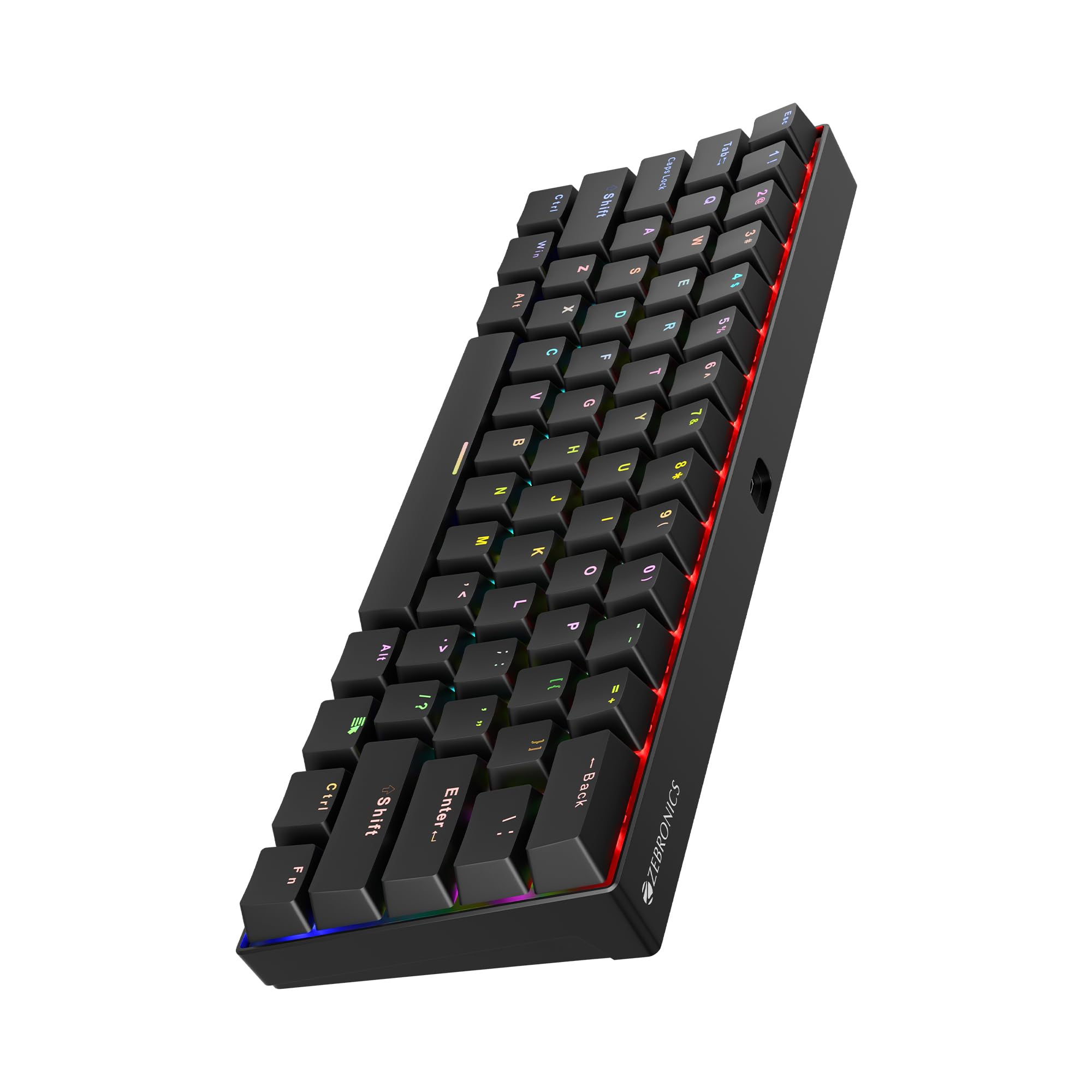 Zebronics Max Ninja 61W Mechanical Keyboard, 60% Compact Layout, Tri-Mode Rechargeable, N-Key Rollover, Linear Red Switches, 1000Hz Polling Rate, 61 Keys, Software Support, Win & Mac Support — Amazon image 10