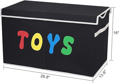 Miniatura 4 de YOLOXO Caja de juguetes, contenedores de almacenamiento plegables resistentes con tapas, cajas organizadoras de juguetes extra grandes para niños,