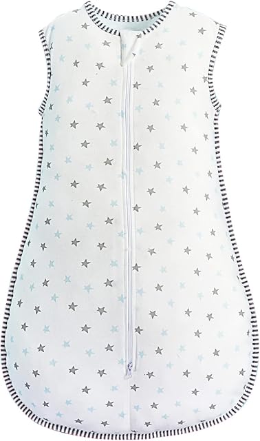 MOXTOYU Baby Sleep Bag, 100% Cotton 1.0 Tog Baby Sleeping Bag, Sleeveless Swaddle Blanket with Two-way Zipper, Baby Blanket For Newborn Boy Girl, Newborn Baby Gift, New Born Baby Essentials 0-6M