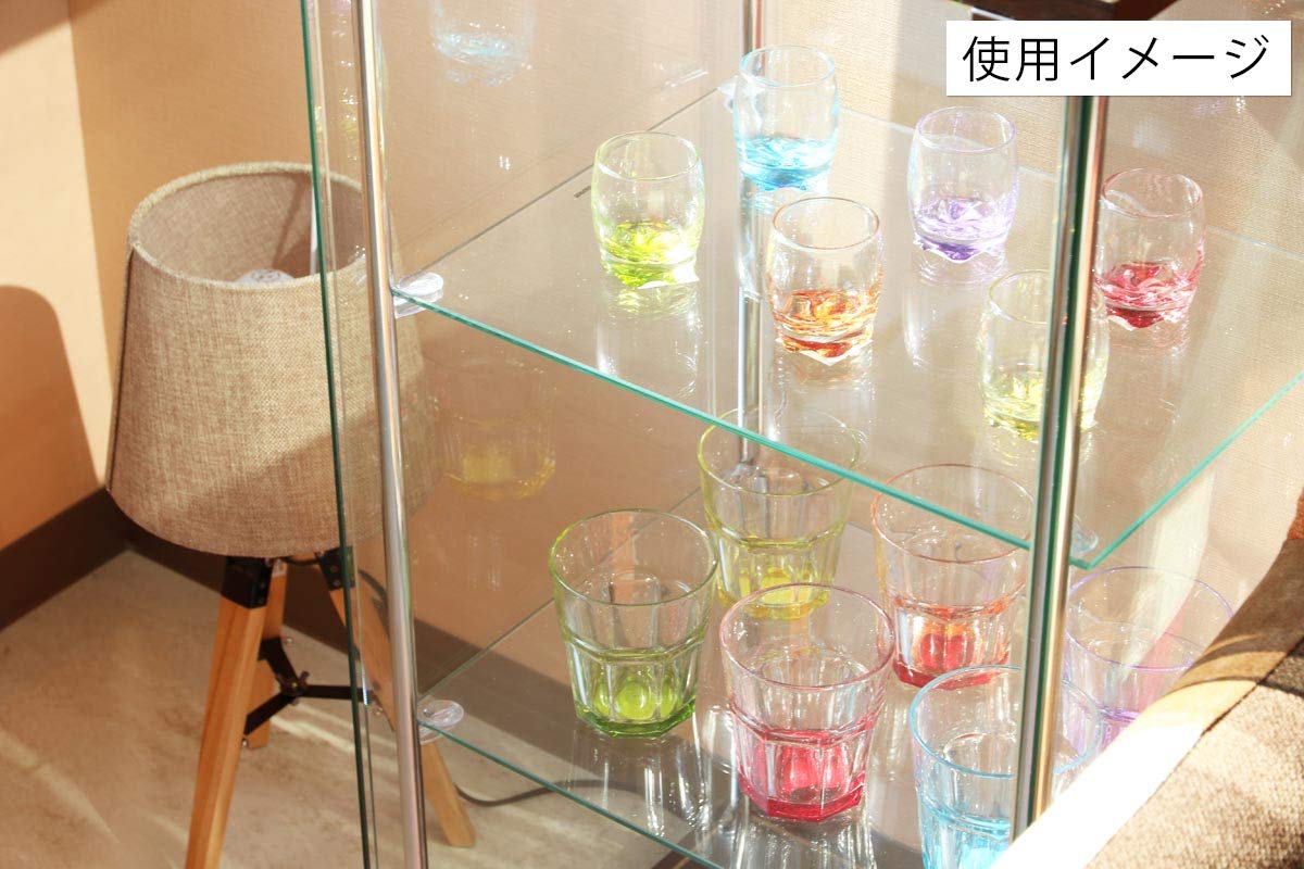 Amazon.co.jp: ガラス コレクションケース 3段 (ブラウン：4面ガラス