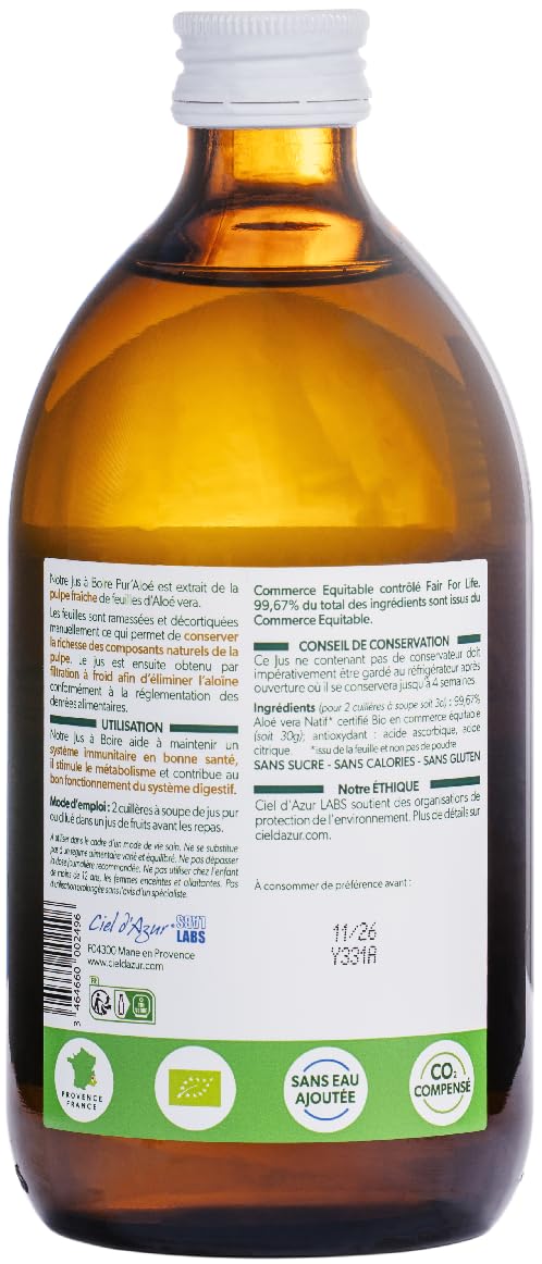 Pur Aloé Jus d'Aloé Vera à boire 500ml
