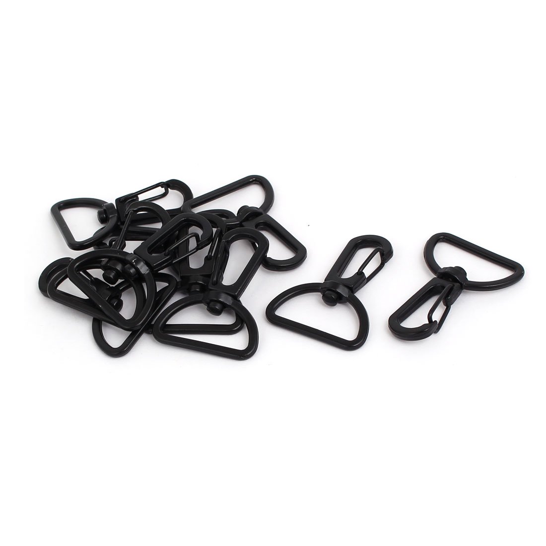 Aexit 25mm Metal Home Hardware D-Ring Swivel Snap Hook Lobster Trigger Clasp Clip Black 10pcs Model:64as652qo492
