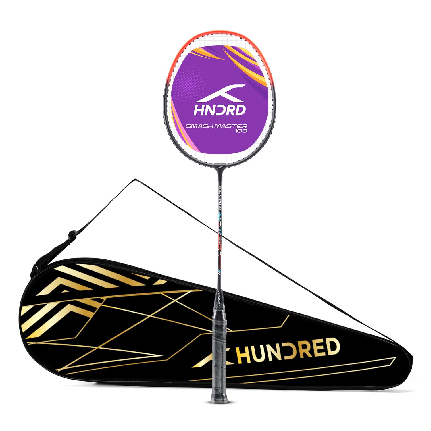 Hundred Smash Master 100 Strung Badminton Racket with Full Racket Cover | for Intermediate Players
