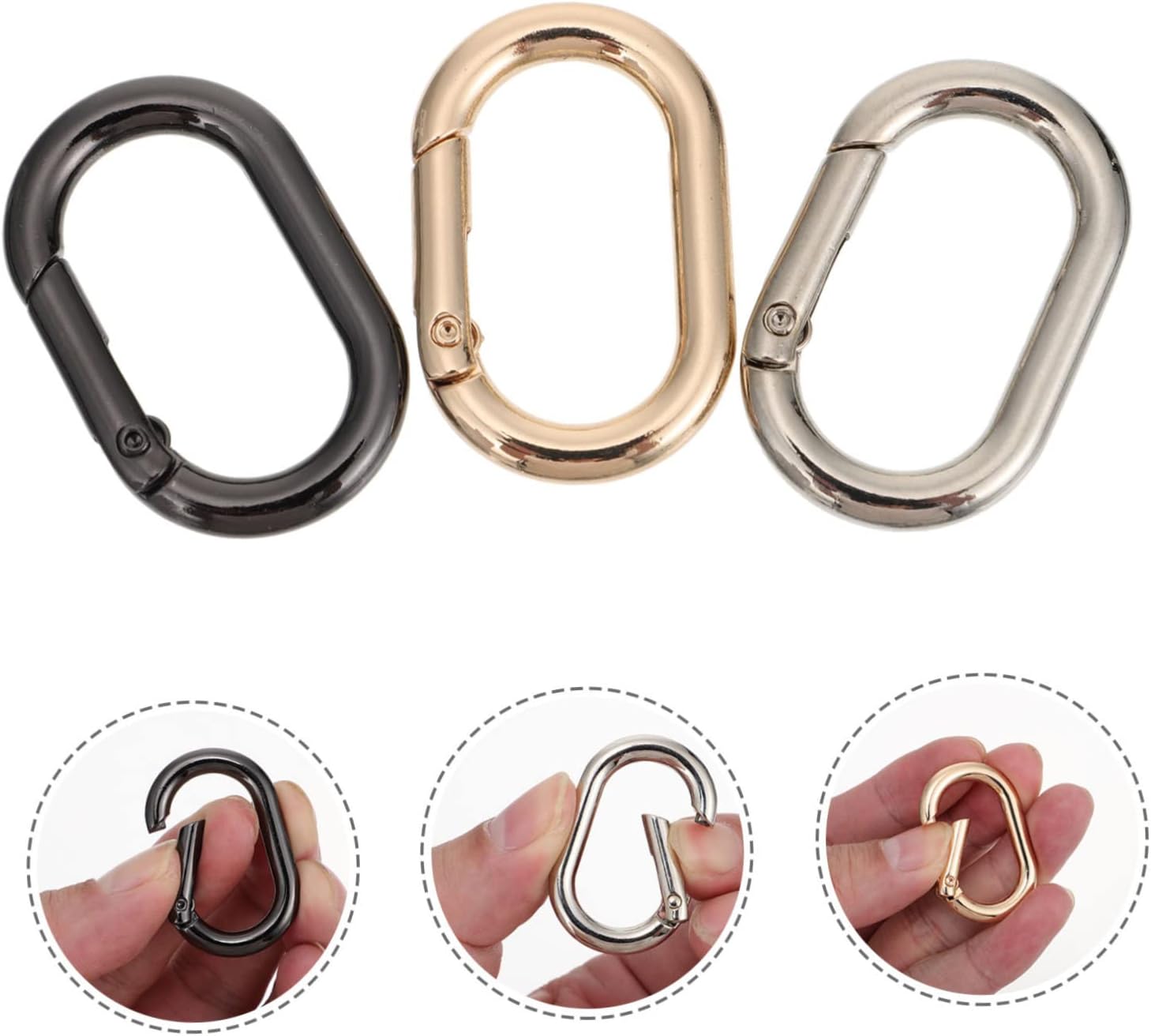 6pcs Spring Snap Hooks Keychain Clasps for Hanging Clips Lanyard Hooks