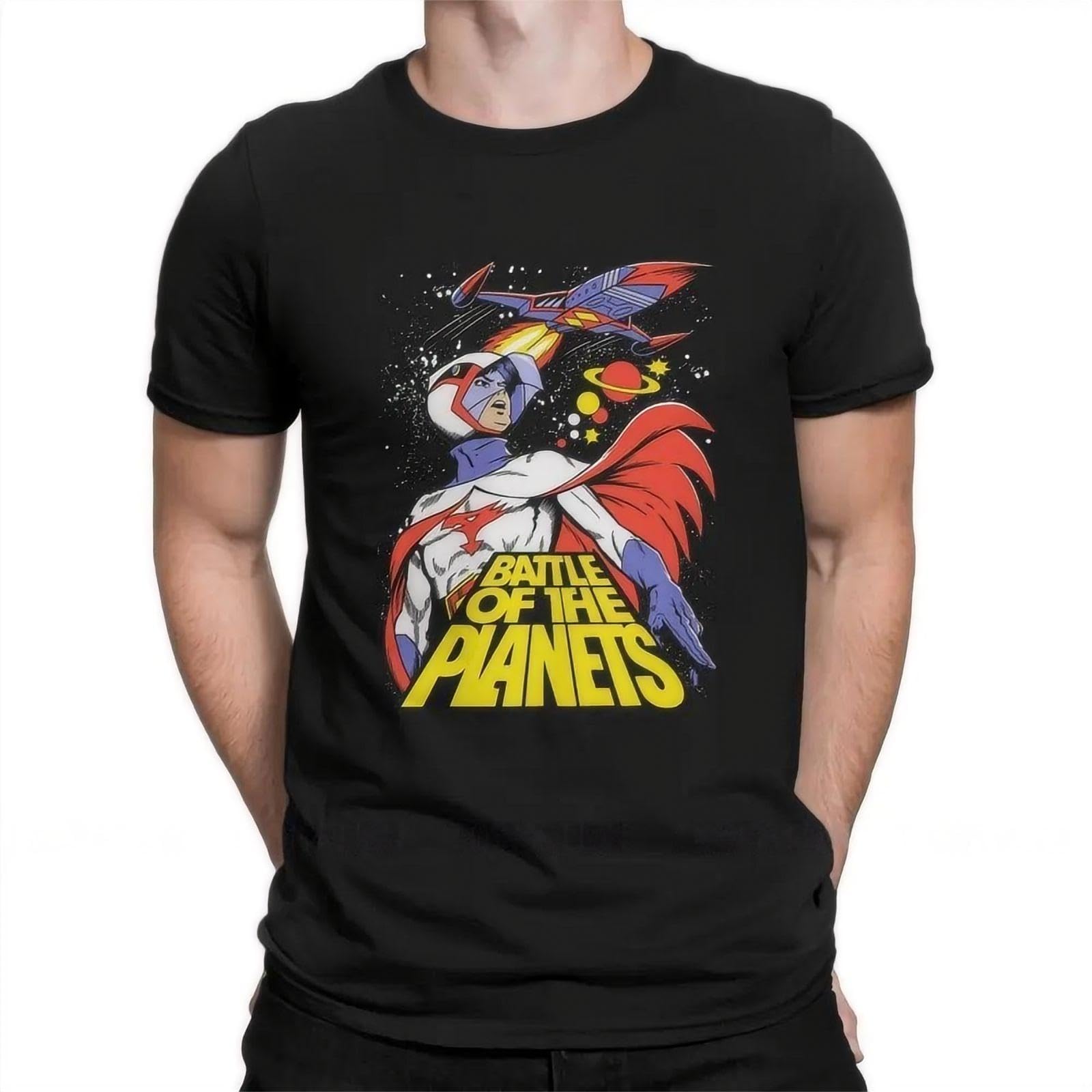 HAPDEZH BATTLE-OF-THE-PLANETS-2-Gatchaman-Anime-Tshirt-Top-Cotton-Oversized-Crewneck-Men-s-Clothes-Harajuku Black