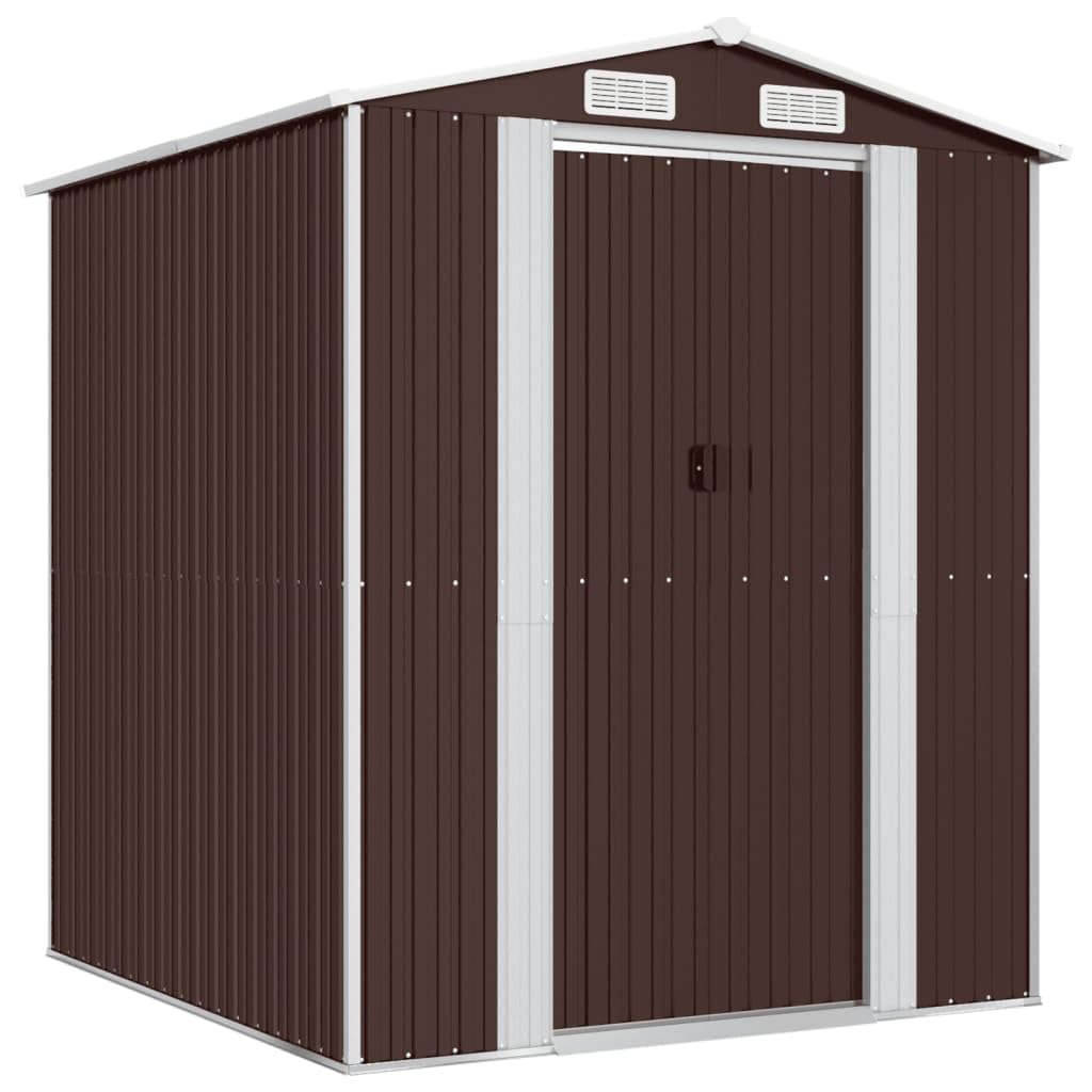 Générique Abri de Jardin Marron foncé 192x191x223 cm Acier galvanisé,Maison & Jardin,Pelouses & Jardins,Vie en extérieur,Structures extérieures,Cabanes & abris de Jardin,3147460
