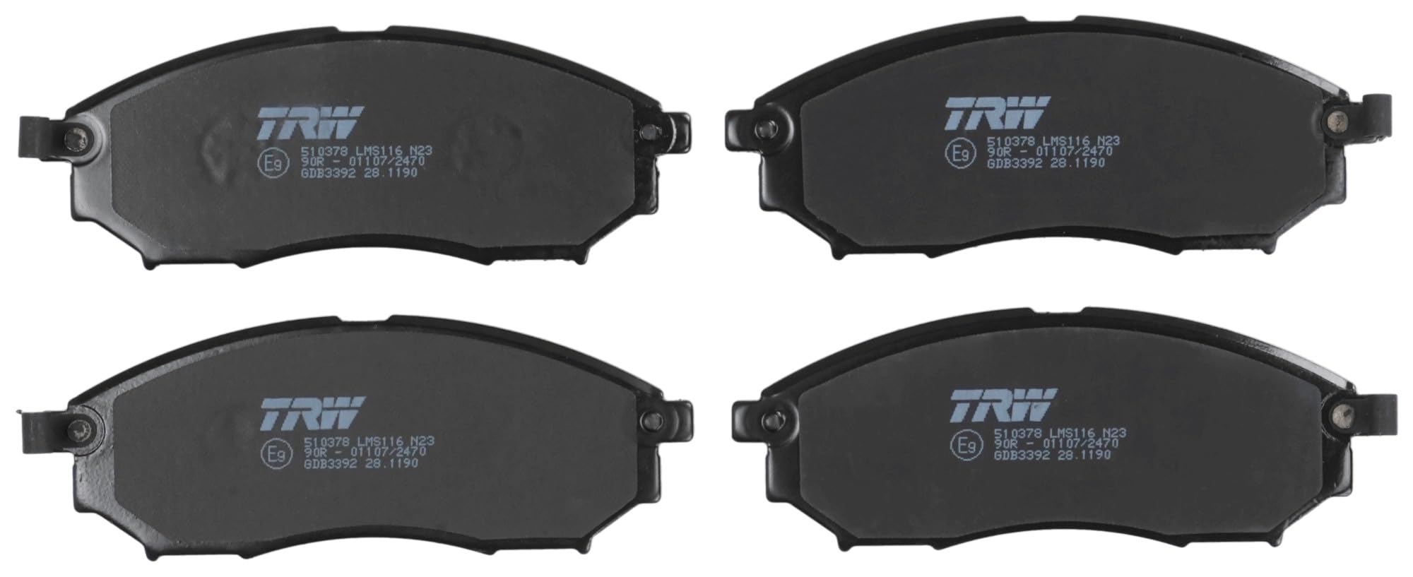TRW GDB3392 Brake Pad Set of 4 for Nissan QASHQAI I (J10, NJ10) 2006-2015 Front Axle and other vehicles