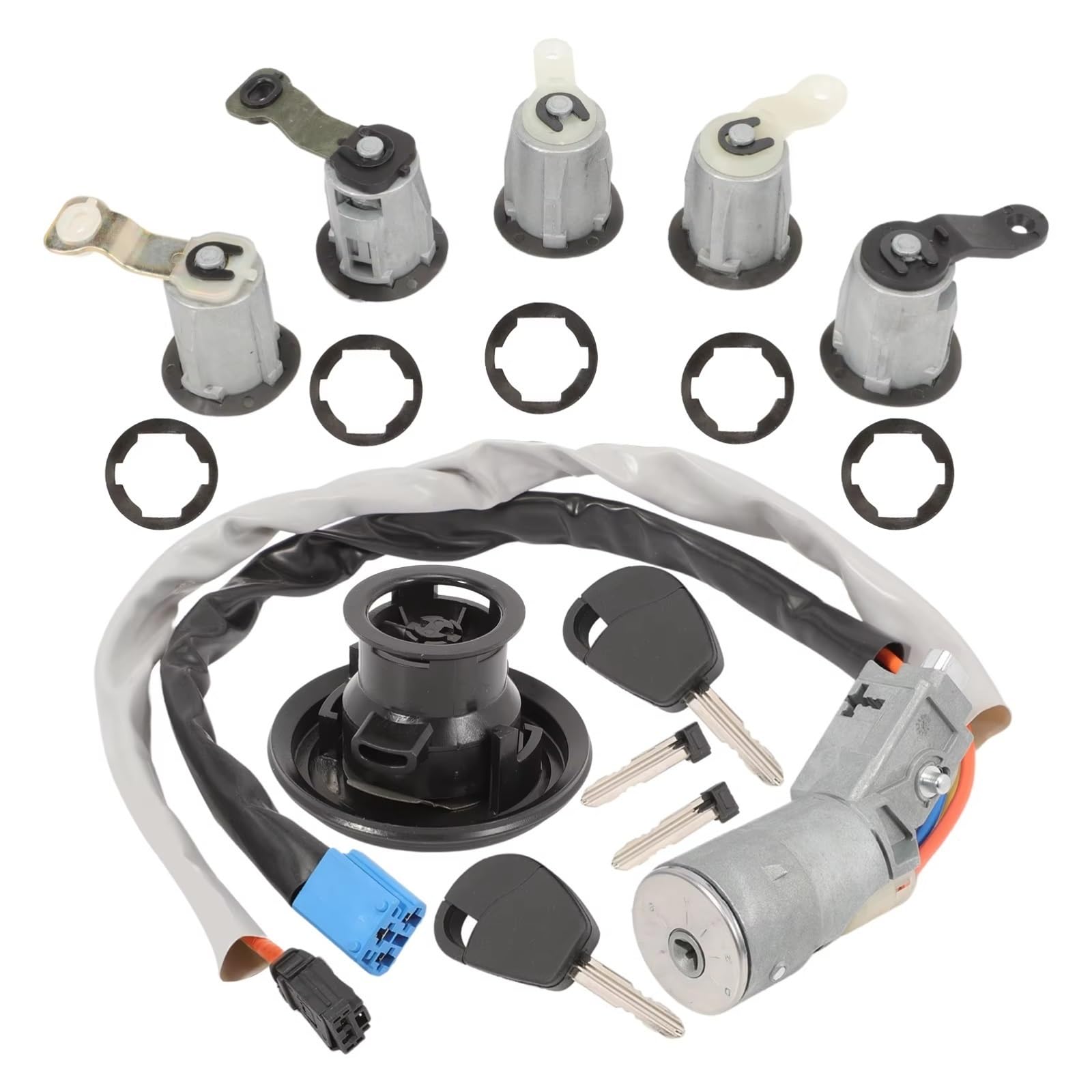 Cilindro de Cerradura de Encendido para Peugeot Partner 2002 2003 2004 2005 2006 2007 2008 Kit de Cilindro de Cerradura de Interruptor de Arranque de Coche 4162AP 4162CF