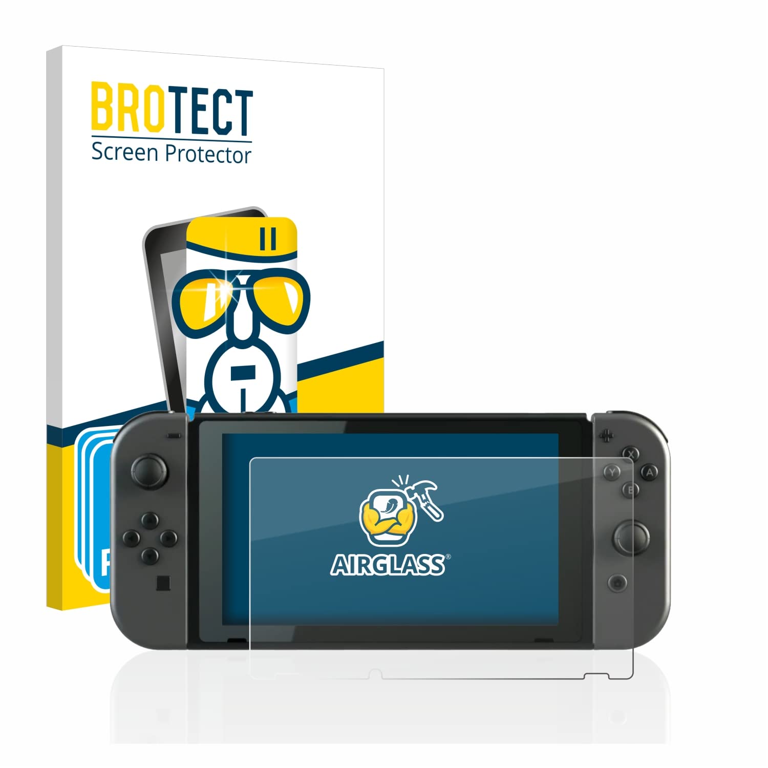 BROTECT (3 Stück Schutzglas für Nintendo Switch Schutzfolie Made in Germany Panzer Folie Glas Displayschutz [Kratzfest 9H, Anti-Fingerprint]