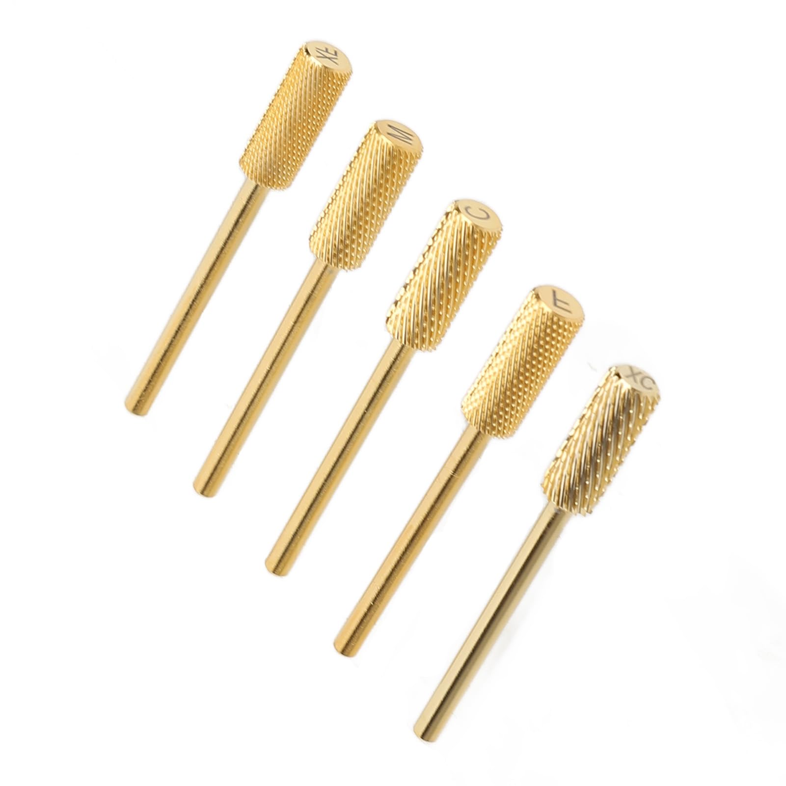 Juego de 5 brocas de barril para uñas con cabeza pequeña para pulir las uñas, pulido de acero al tungsteno y acero al tungsteno para manicura y pedicura