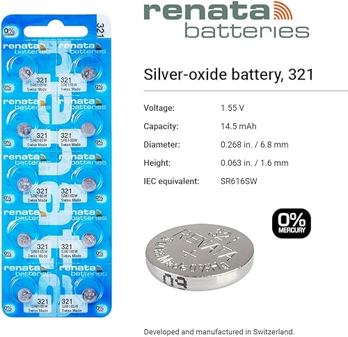 Miniatura 2 de Renata Batteries Batería de reloj 321 / SR616SW (paquete de 5)