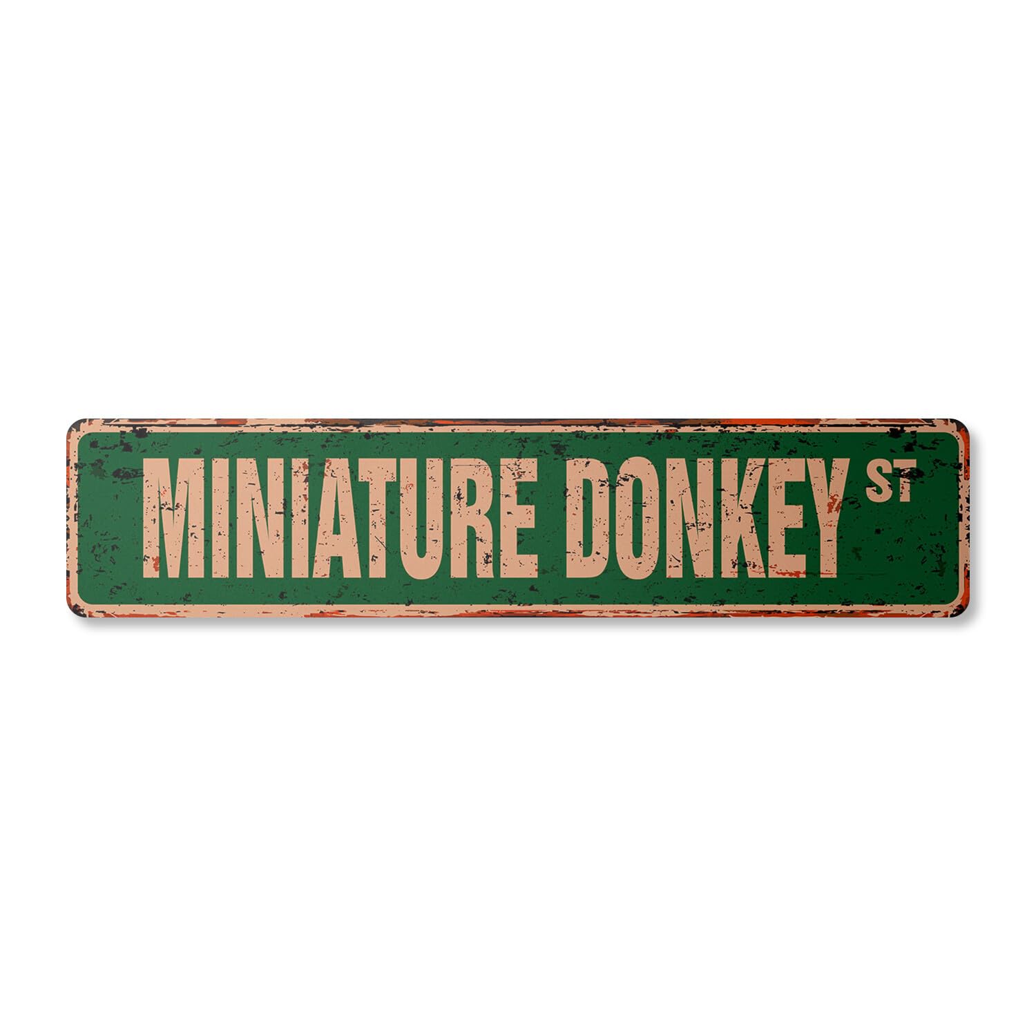 MINIATURE DONKEY Vintage Street Sign Metal Plastic small mule ranch farm rides