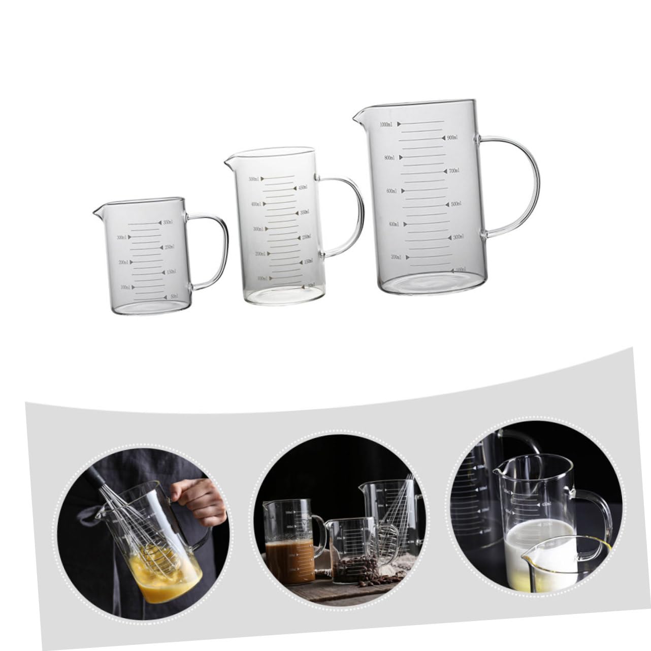 3pièces Tasses à Mesurer Verre De Tasses Graduées Pour Cuisine Pâtisserie