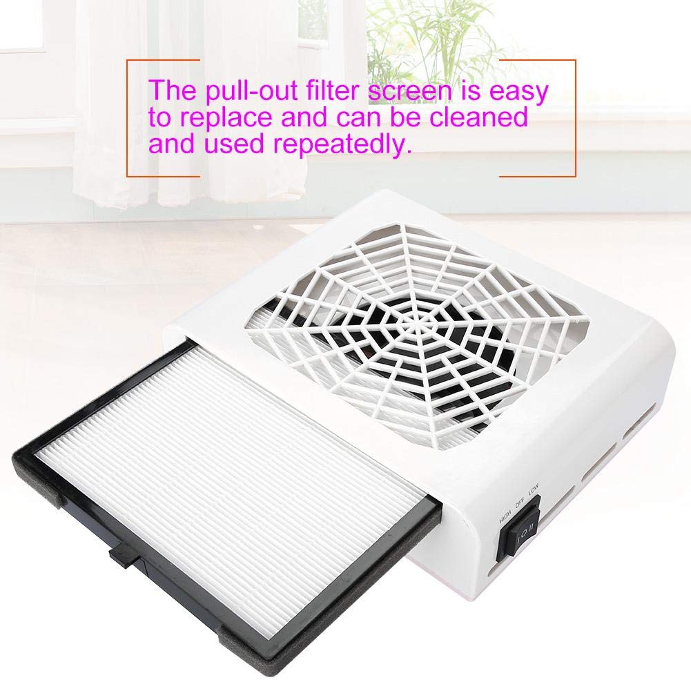 GOTOTOP Aspirapolvere Professionale per Unghie, Tavolo, 220 V, 48 W, Tipo di aspirazione, aspiratore Tavolo, per Nail Studio con Filtro Estraibile, 23 x 18 x 8 cm